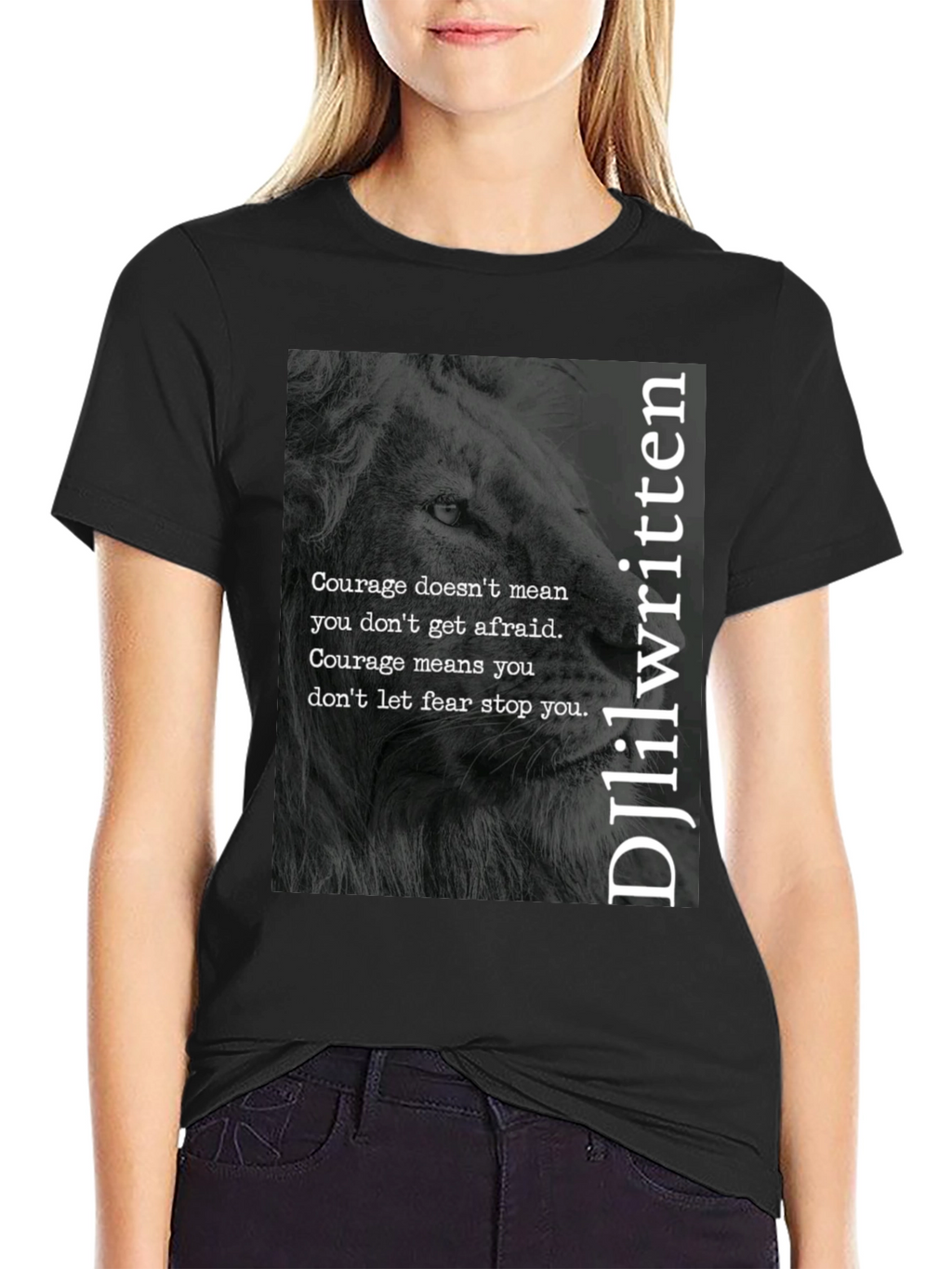 Courage Lion Black T-Shirt