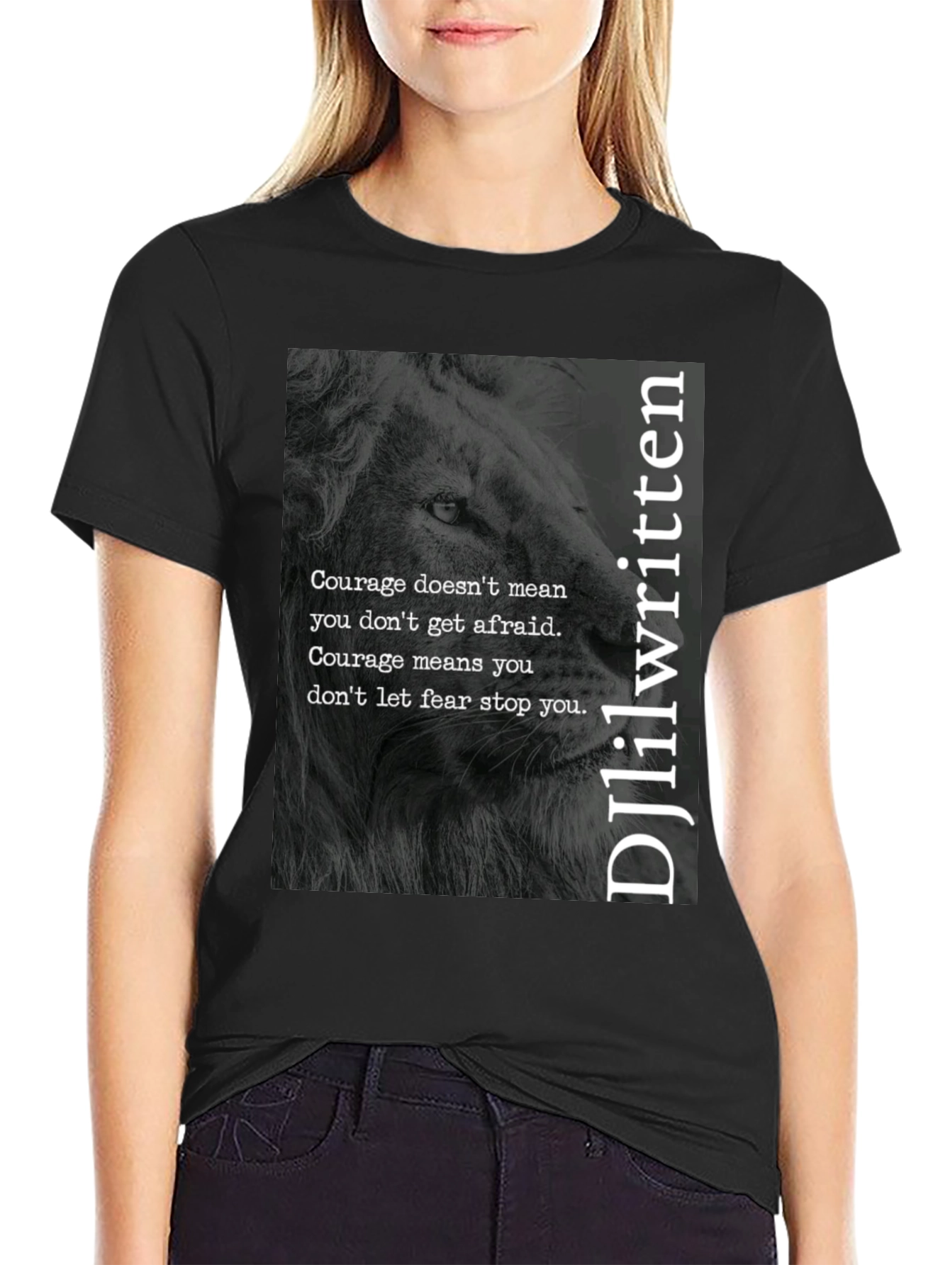 Courage Lion Black T-Shirt