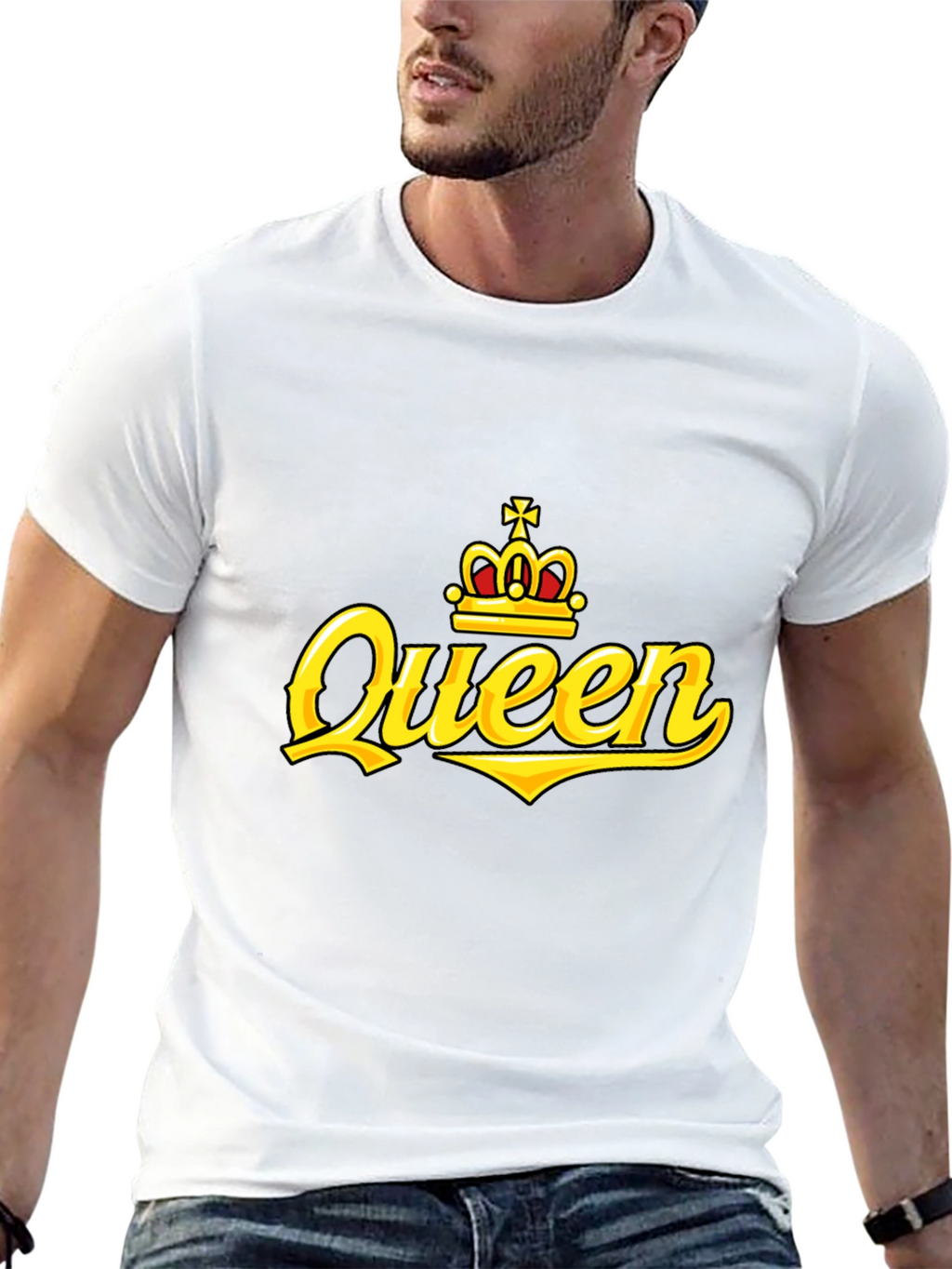 Queen Crown Graphic Print Black T-Shirt