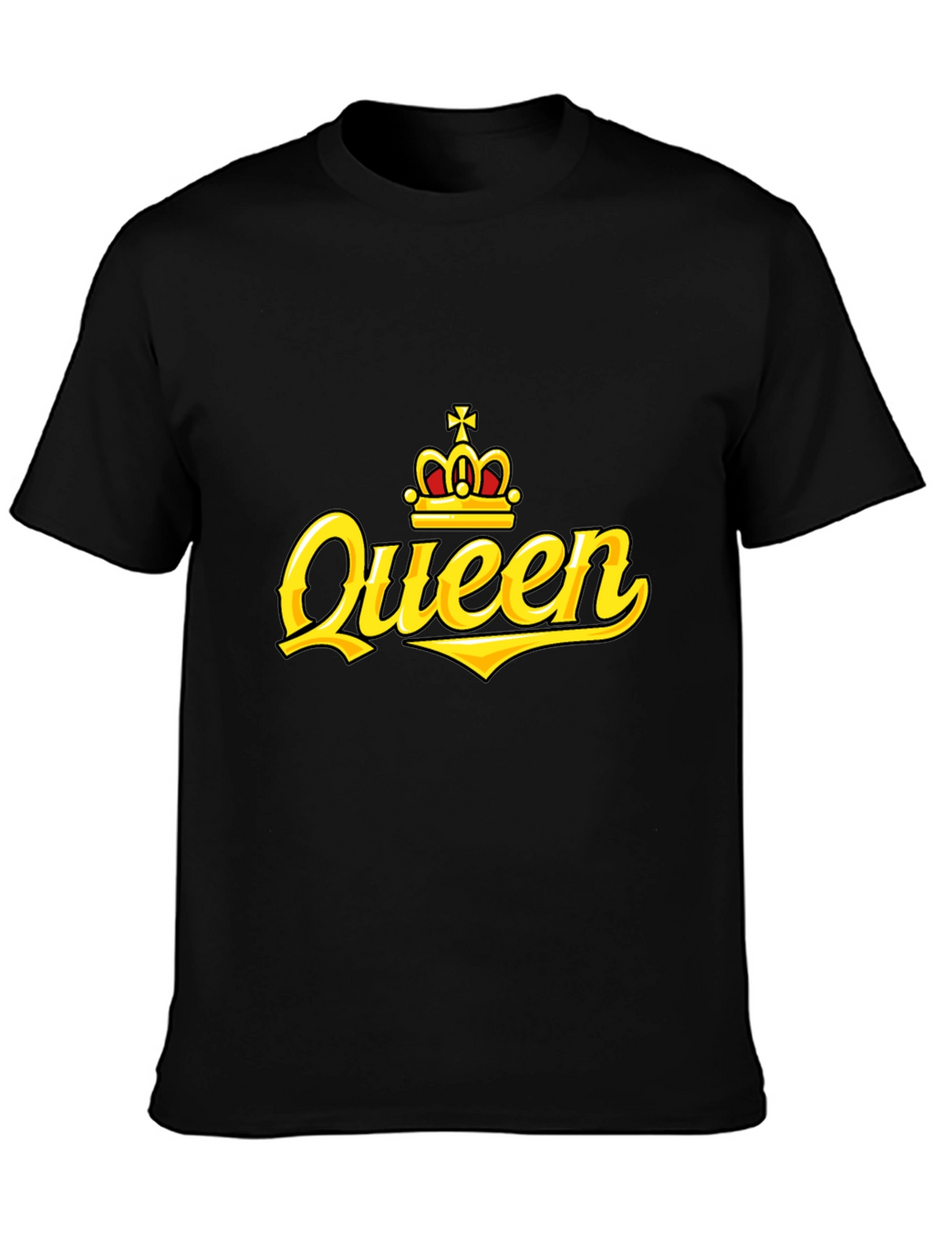 Queen Crown Graphic Print Black T-Shirt