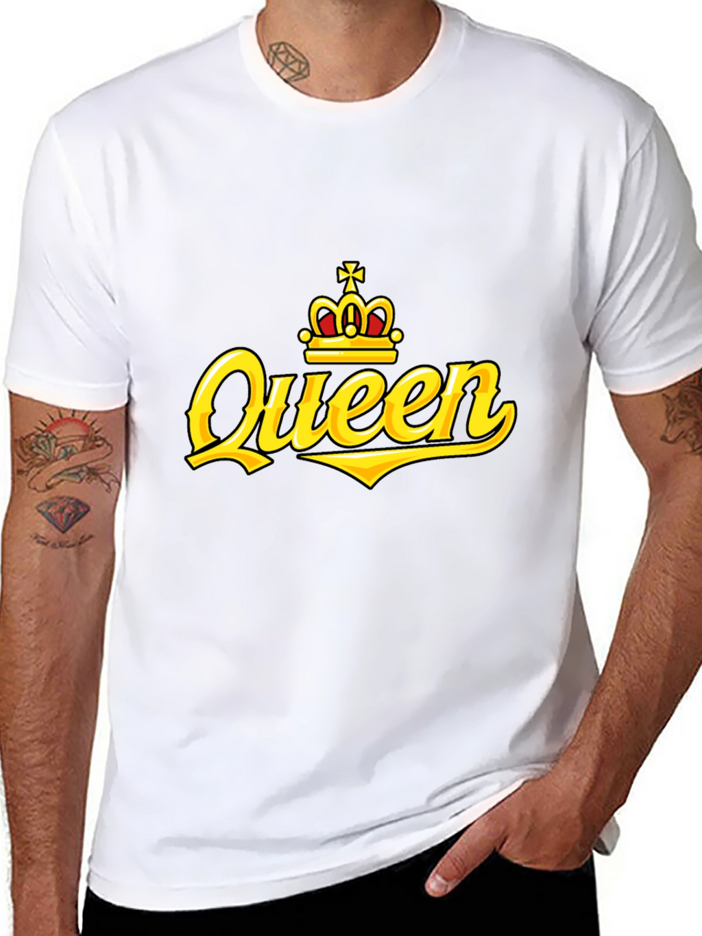 Queen Crown Graphic Print Black T-Shirt