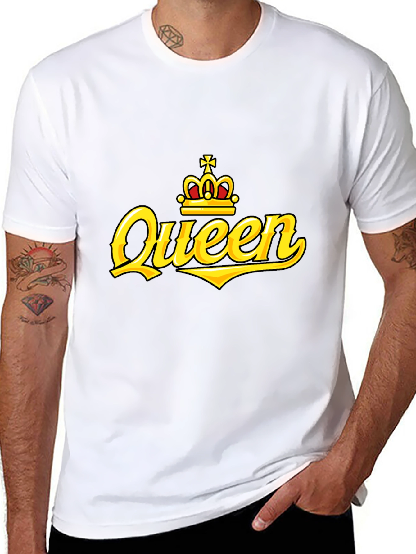 Queen Crown Graphic Print Black T-Shirt