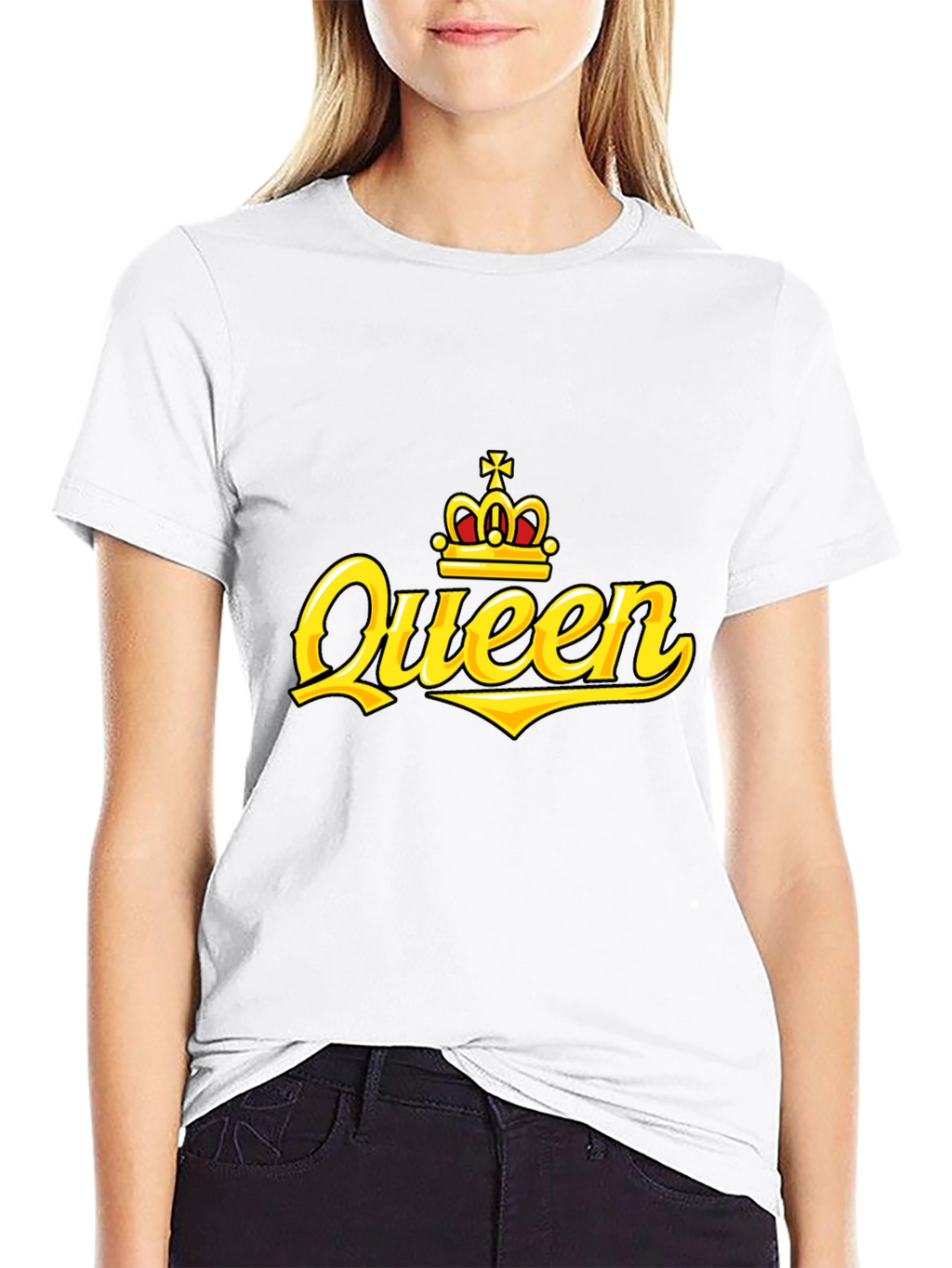 Queen Crown Graphic Print Black T-Shirt