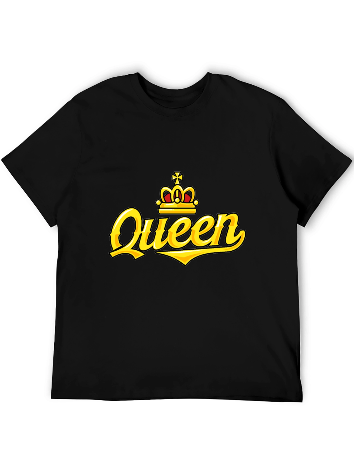 Queen Crown Graphic Print Black T-Shirt
