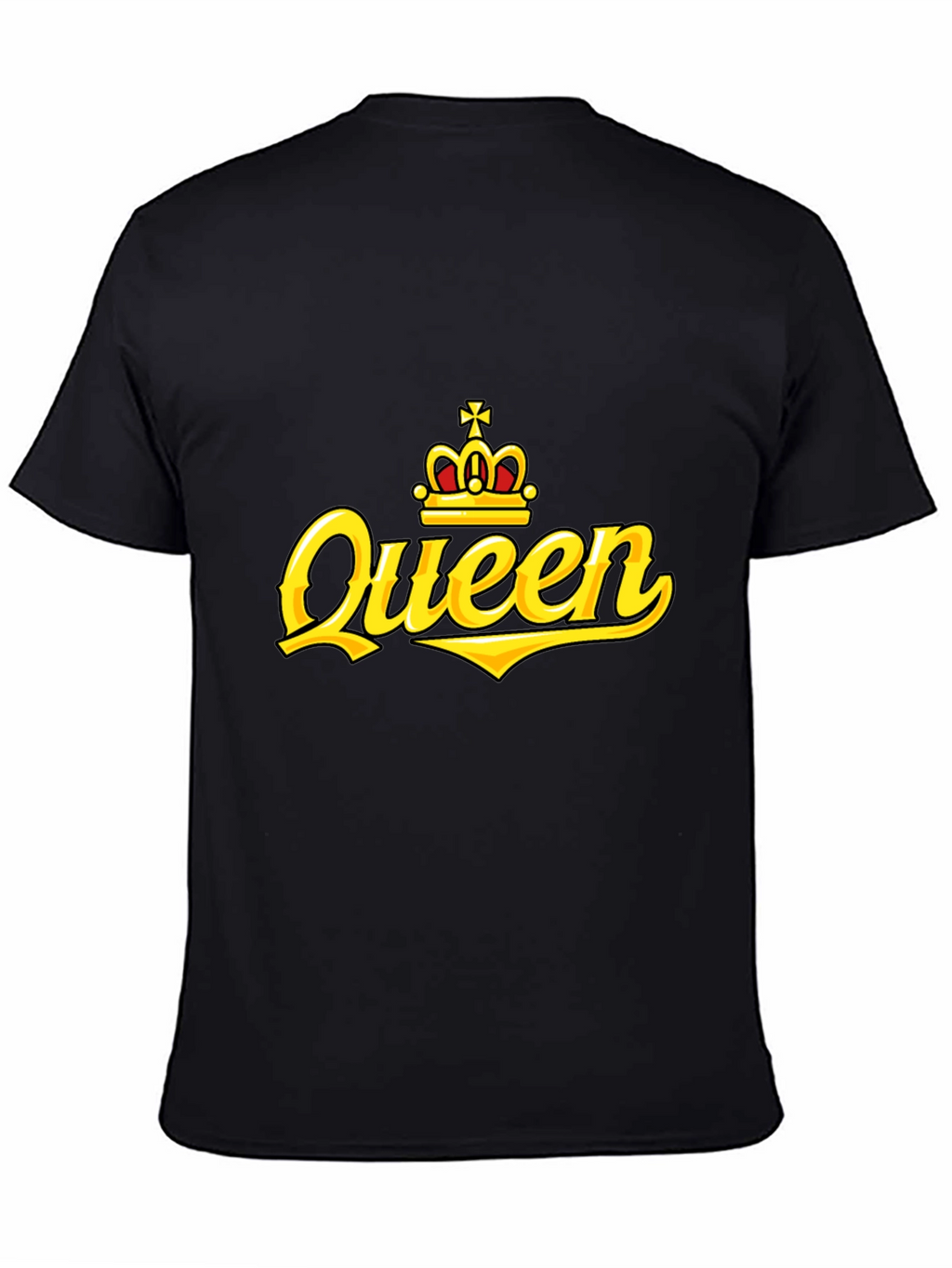 Queen Crown Graphic Print Black T-Shirt