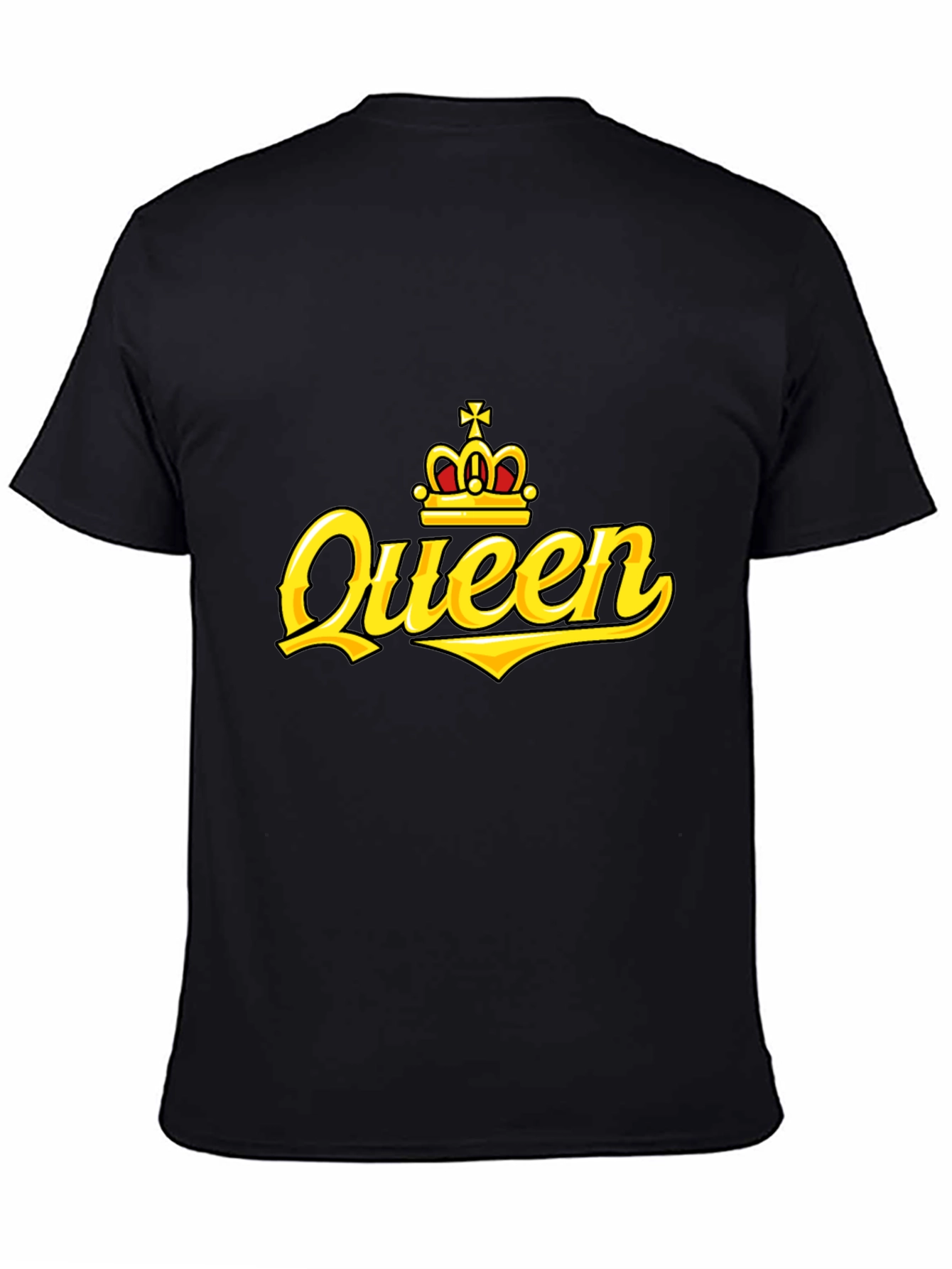 Queen Crown Graphic Print Black T-Shirt