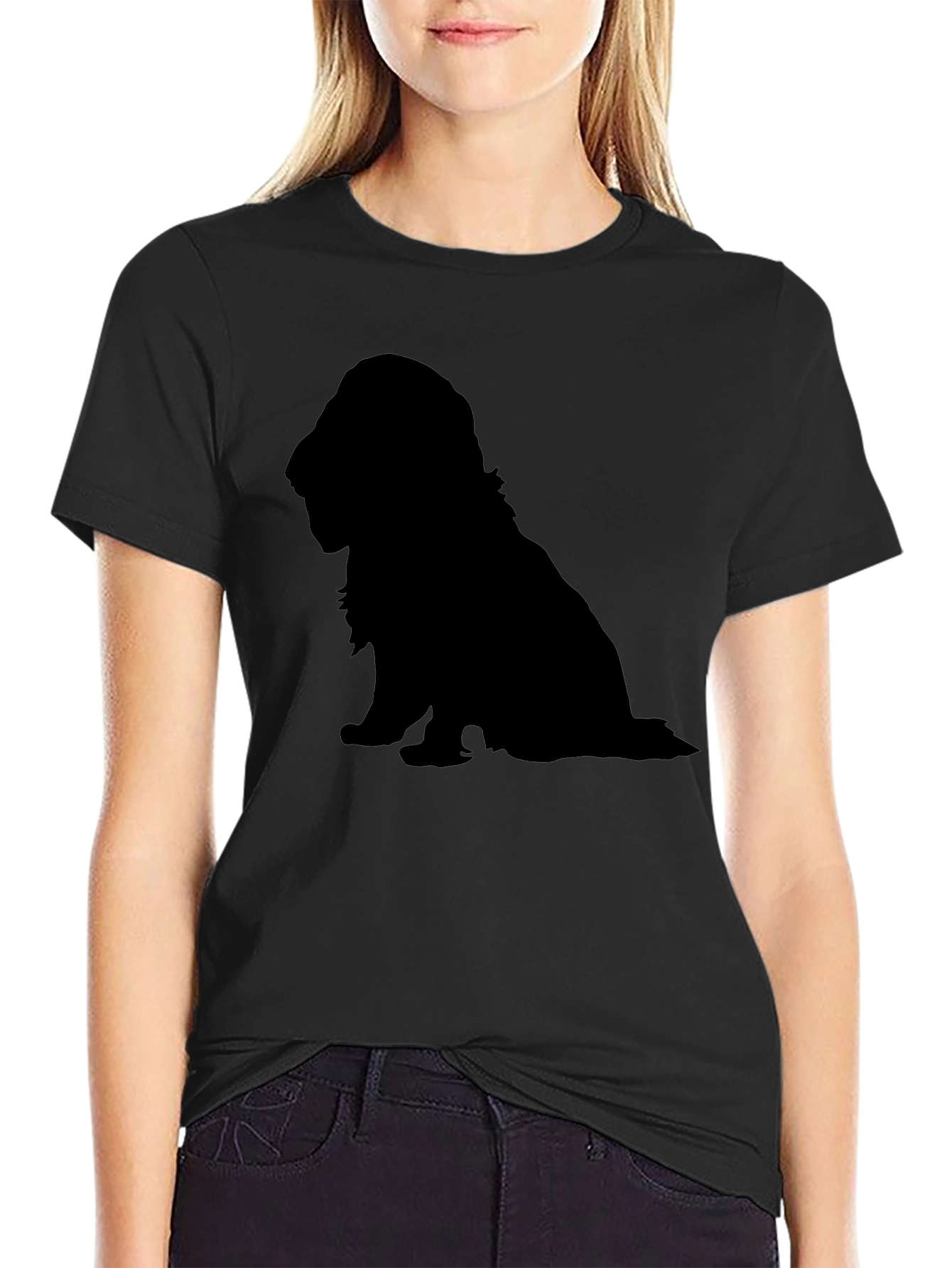 Dog Silhouette T-Shirt - Classic Black Tee
