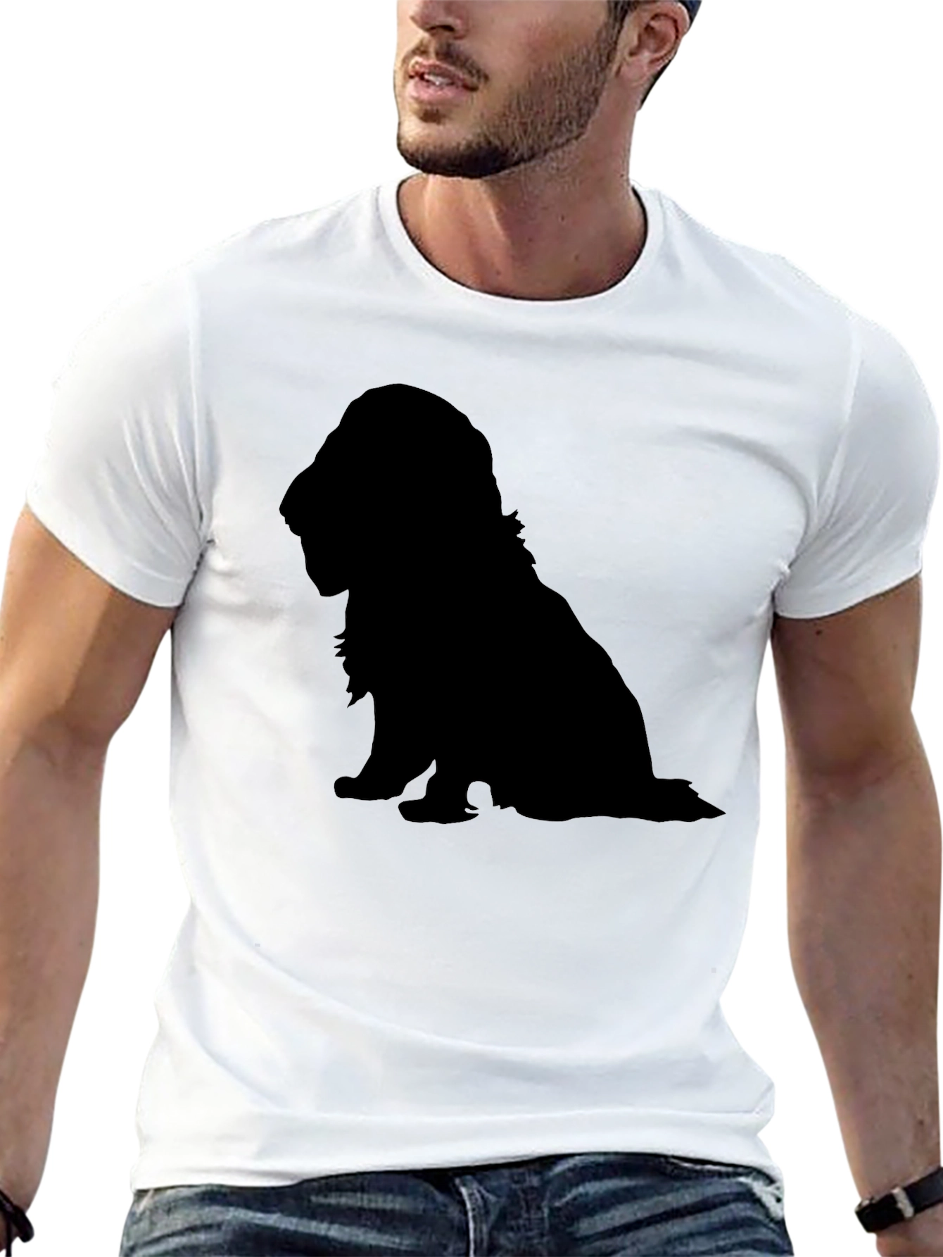 Dog Silhouette T-Shirt - Classic Black Tee