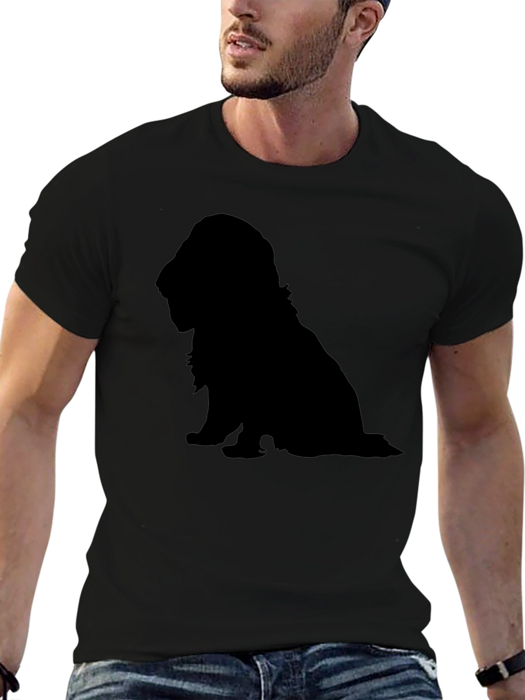 Dog Silhouette T-Shirt - Classic Black Tee