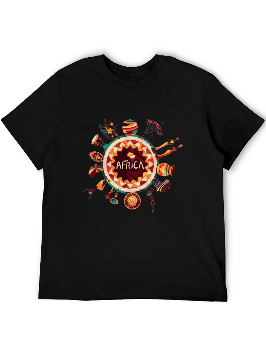 Africa Graphic Print Black T-Shirt
