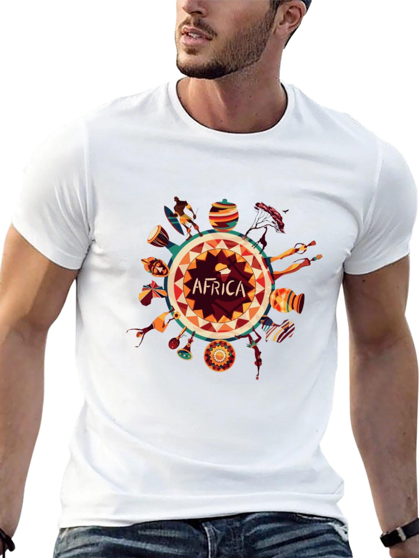 Africa Graphic Print Black T-Shirt