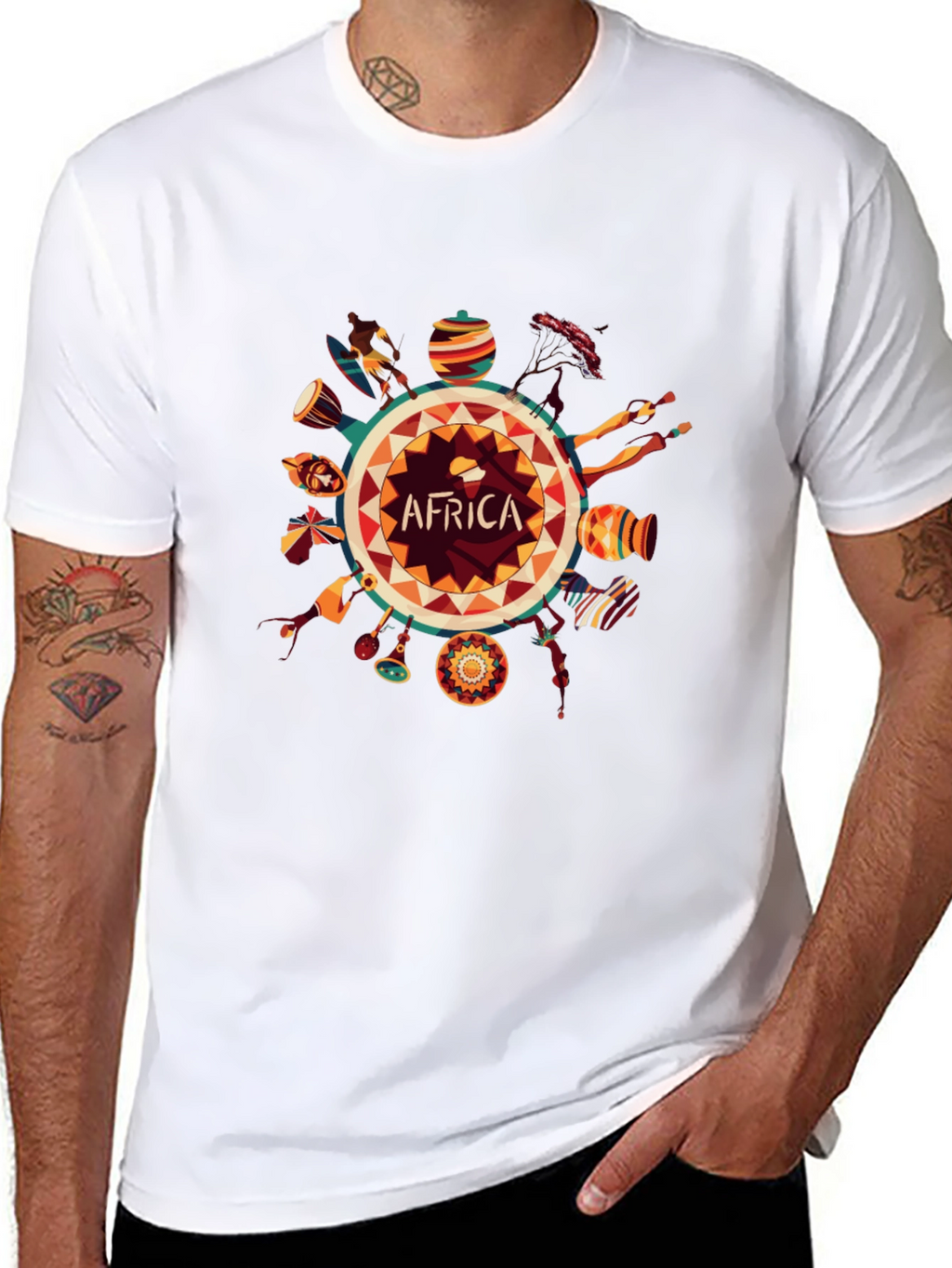 Africa Graphic Print Black T-Shirt
