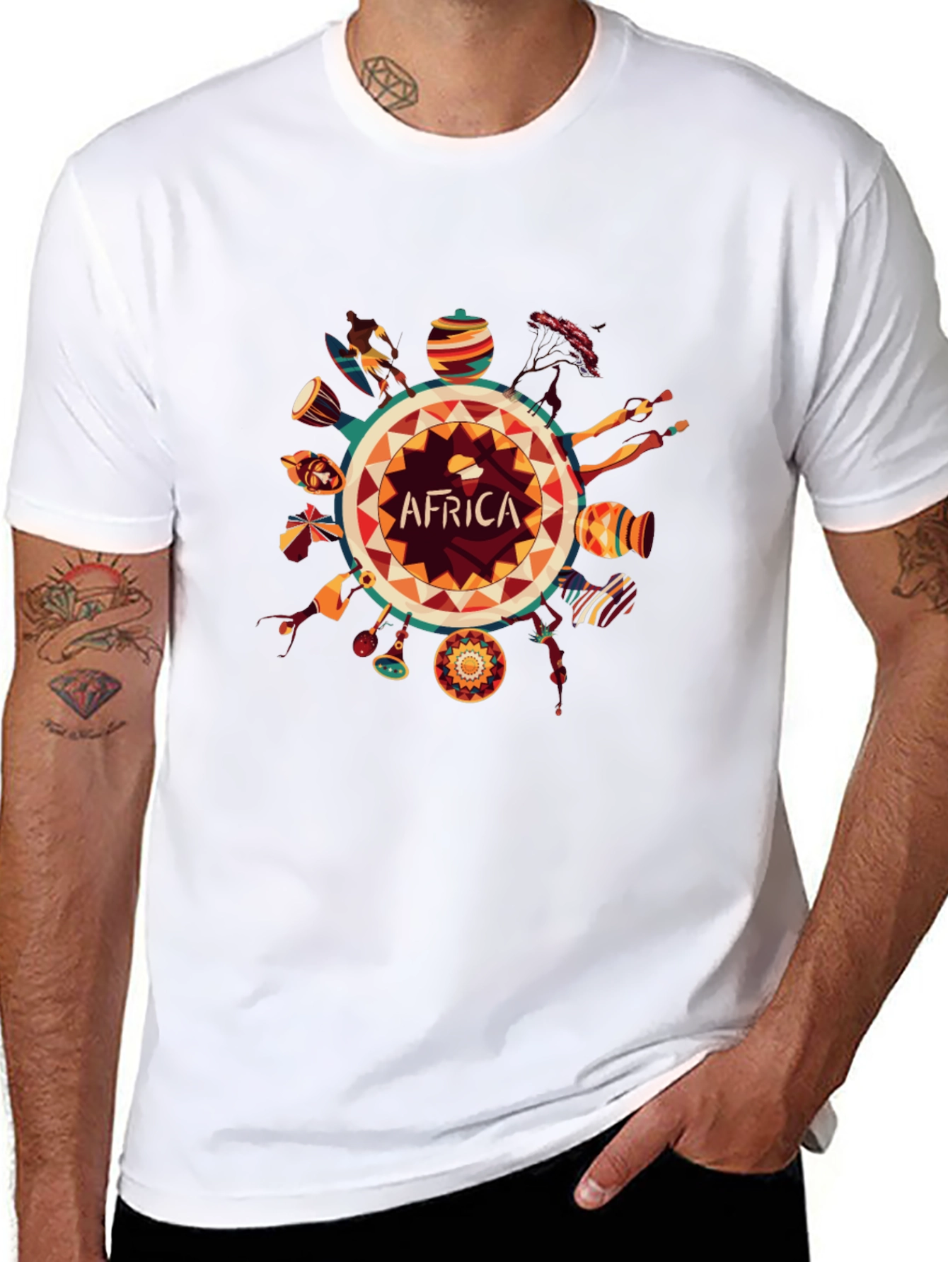 Africa Graphic Print Black T-Shirt