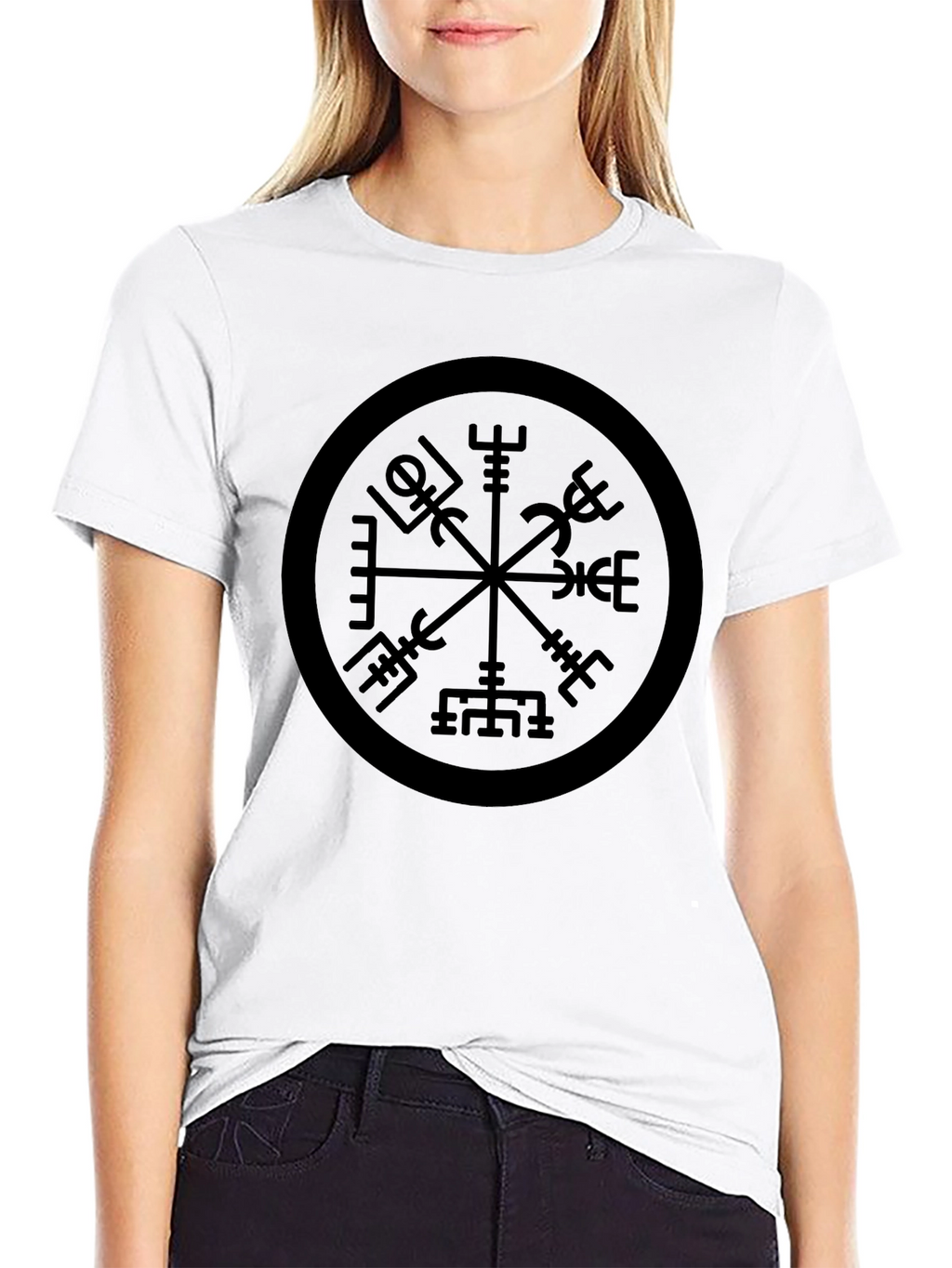 Vegvisir Compass Black T-Shirt - Viking Runes