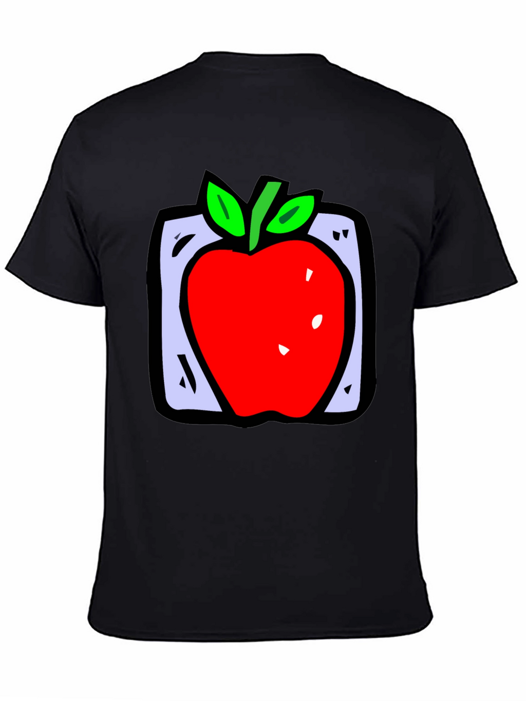 Apple Graphic Black T-Shirt - Fun Fruit Design