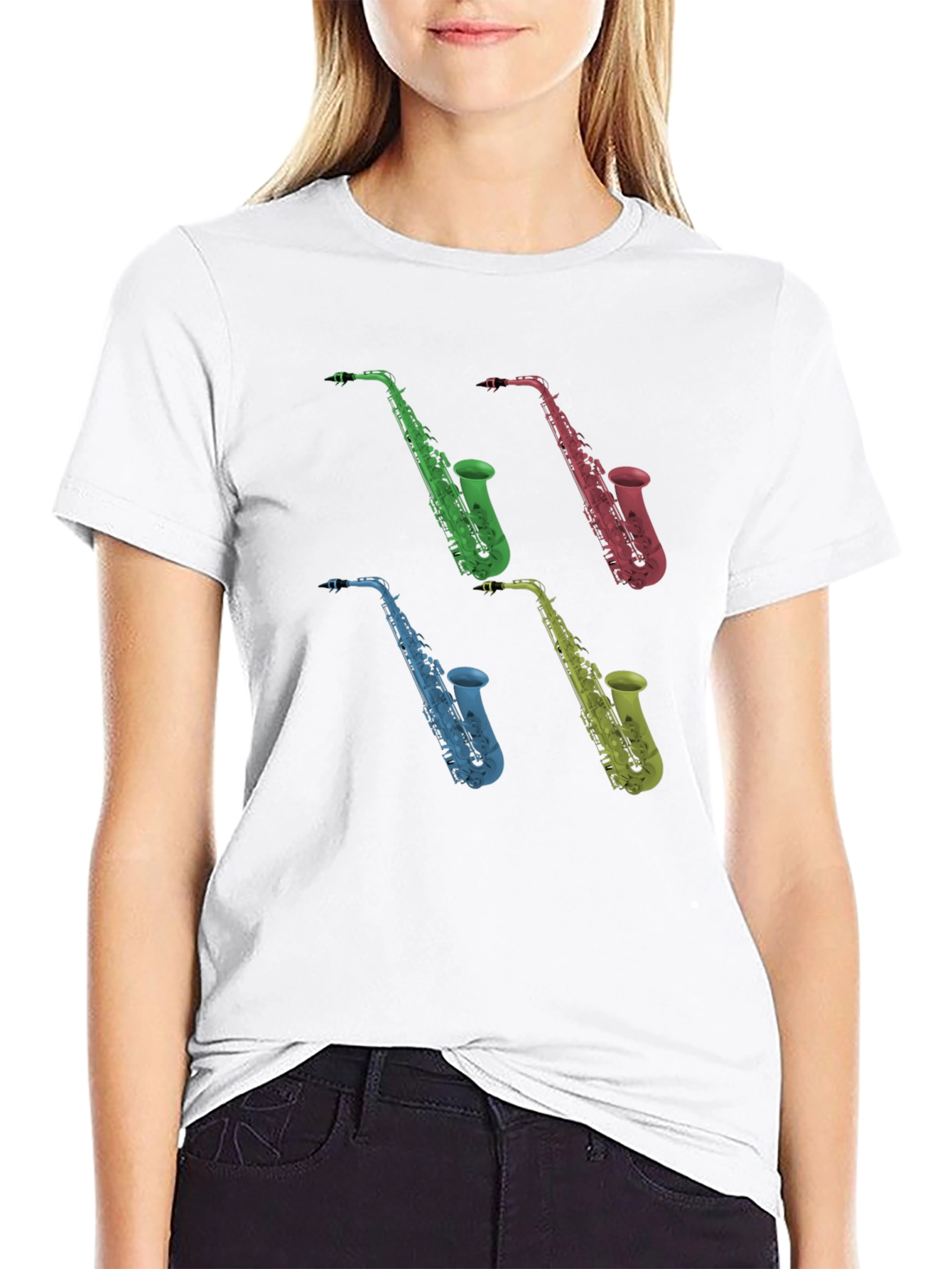 Saxophone Graphic Black T-Shirt
