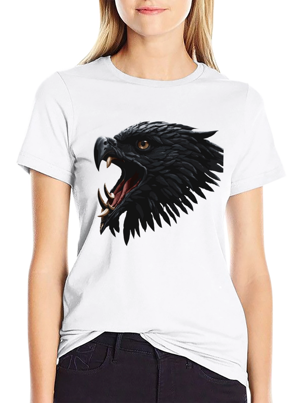 Black Eagle Graphic Tee - Fierce Bird Design T-Shirt