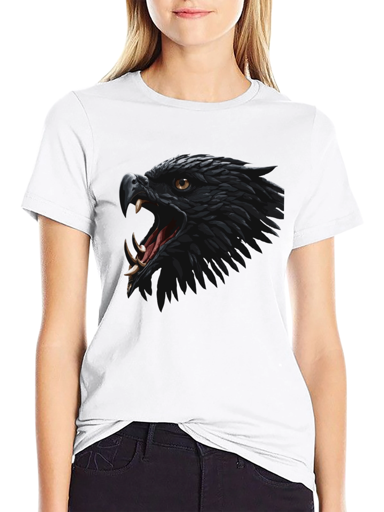 Black Eagle Graphic Tee - Fierce Bird Design T-Shirt