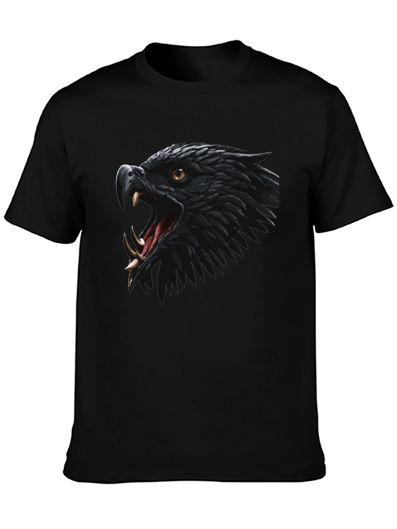 Black Eagle Graphic Tee - Fierce Bird Design T-Shirt