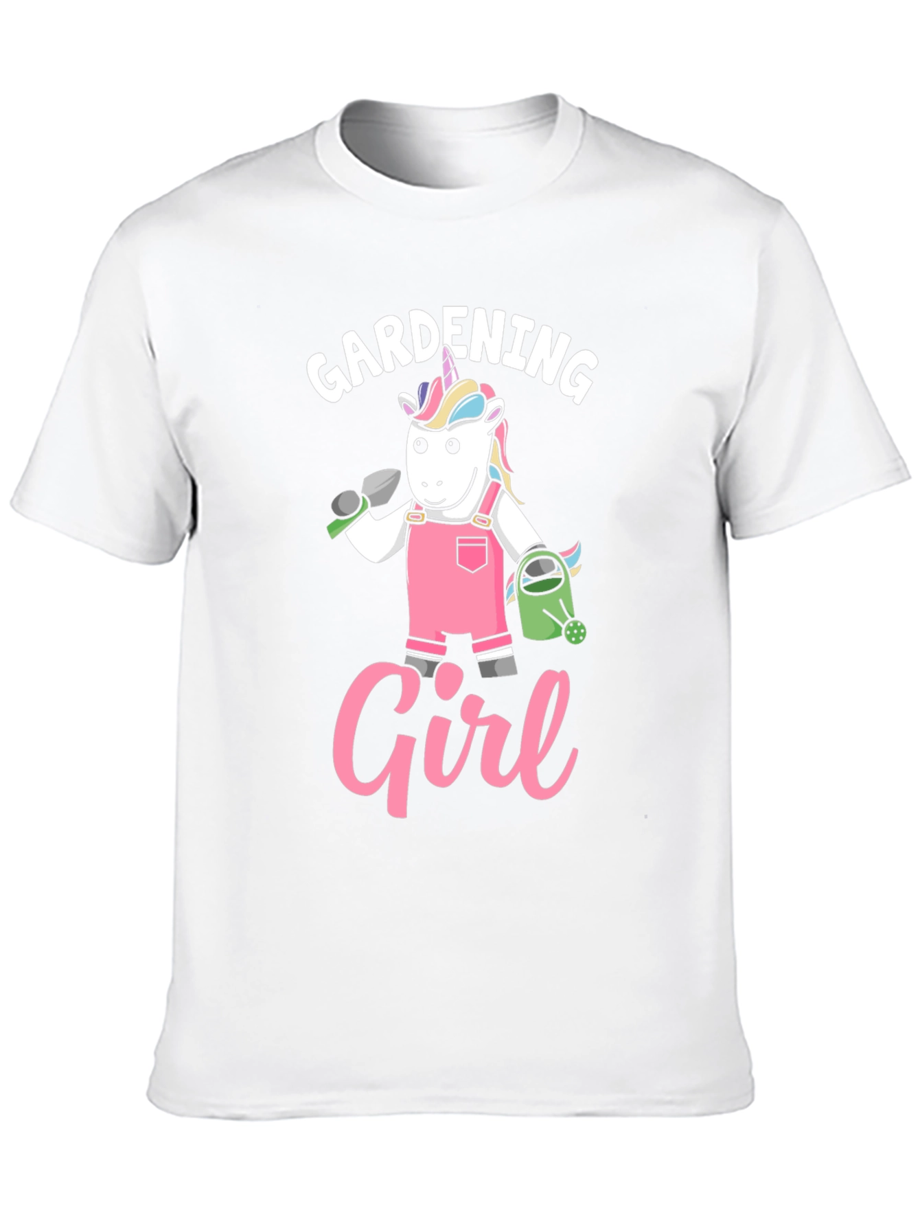 Gardening Girl Unicorn Black T-Shirt