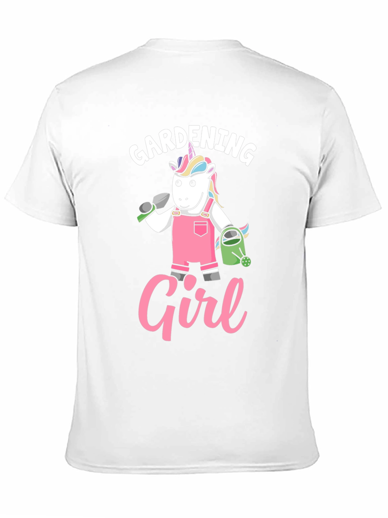 Gardening Girl Unicorn Black T-Shirt