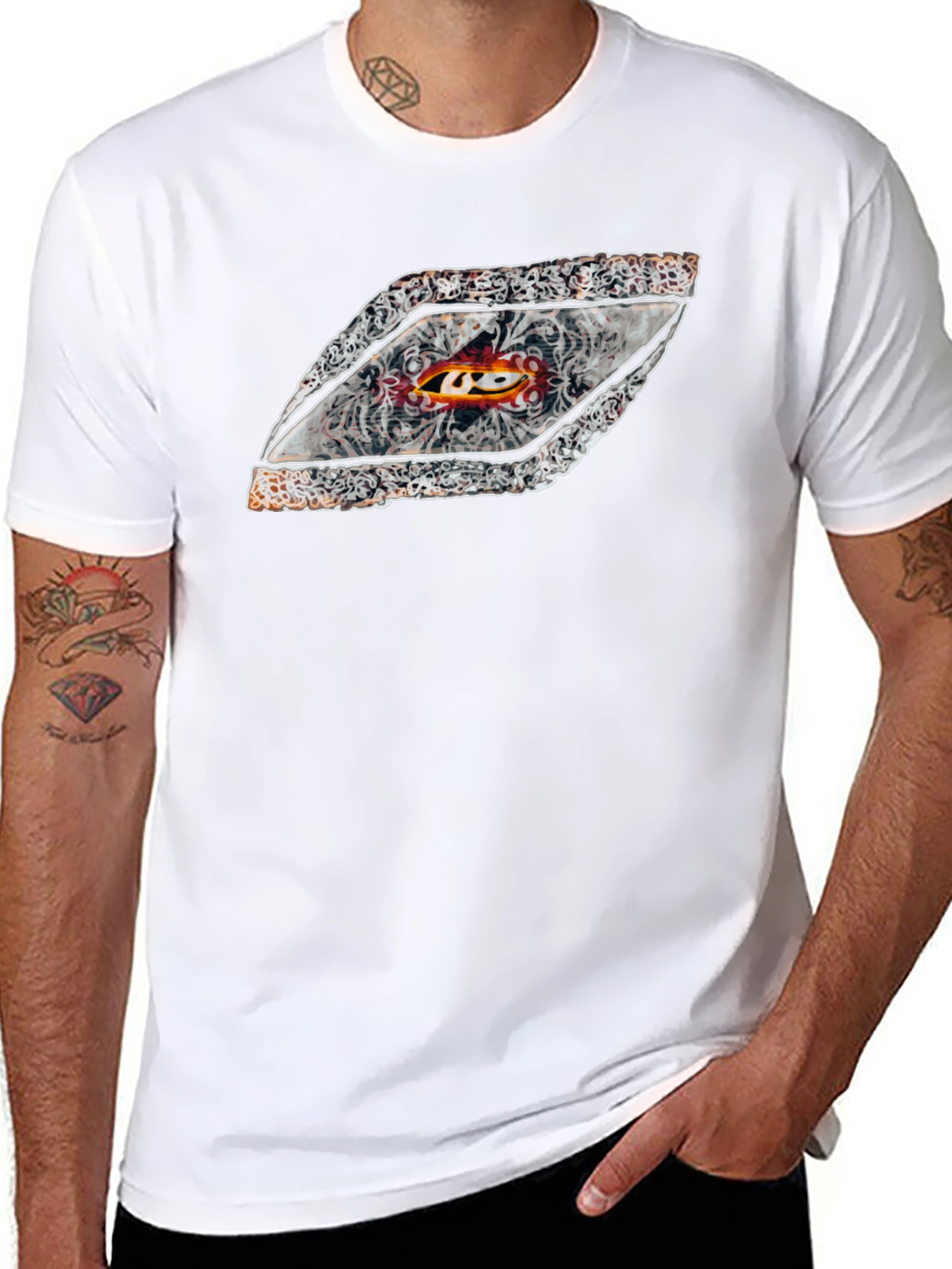 Unique Graphic Tee - Diamond Motif
