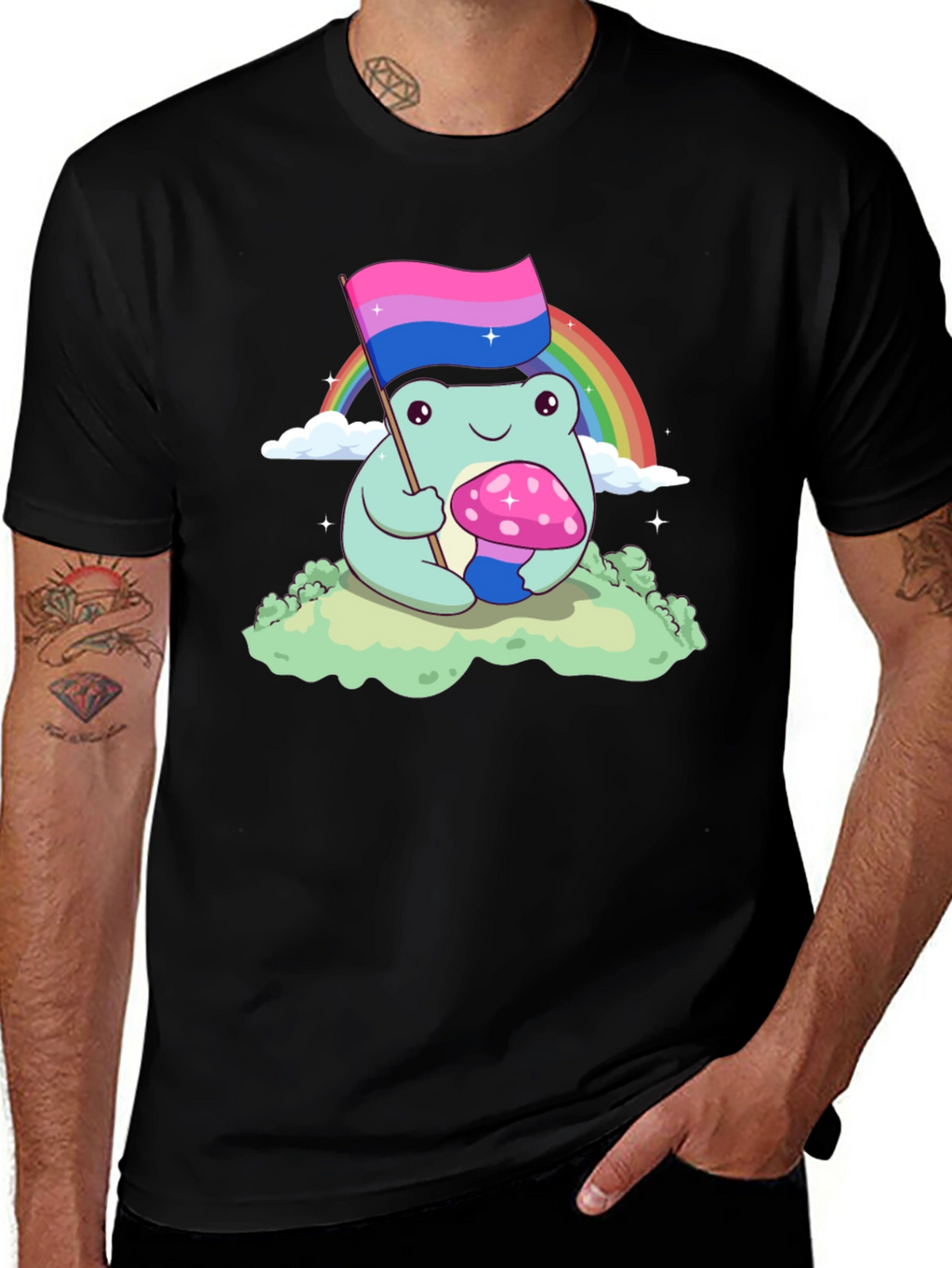 Bisexual Pride Frog Graphic T-Shirt