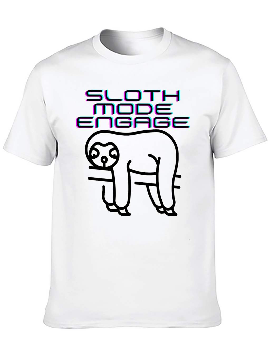 Sloth Mode Engage Black Graphic Tee