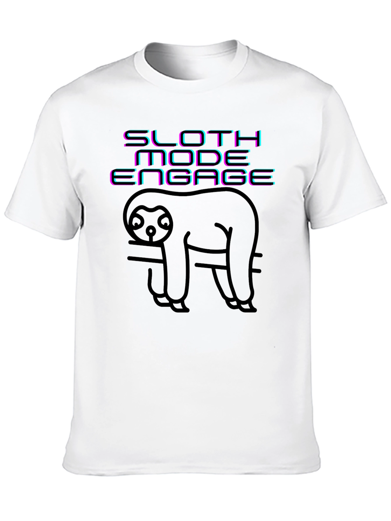 Sloth Mode Engage Black Graphic Tee