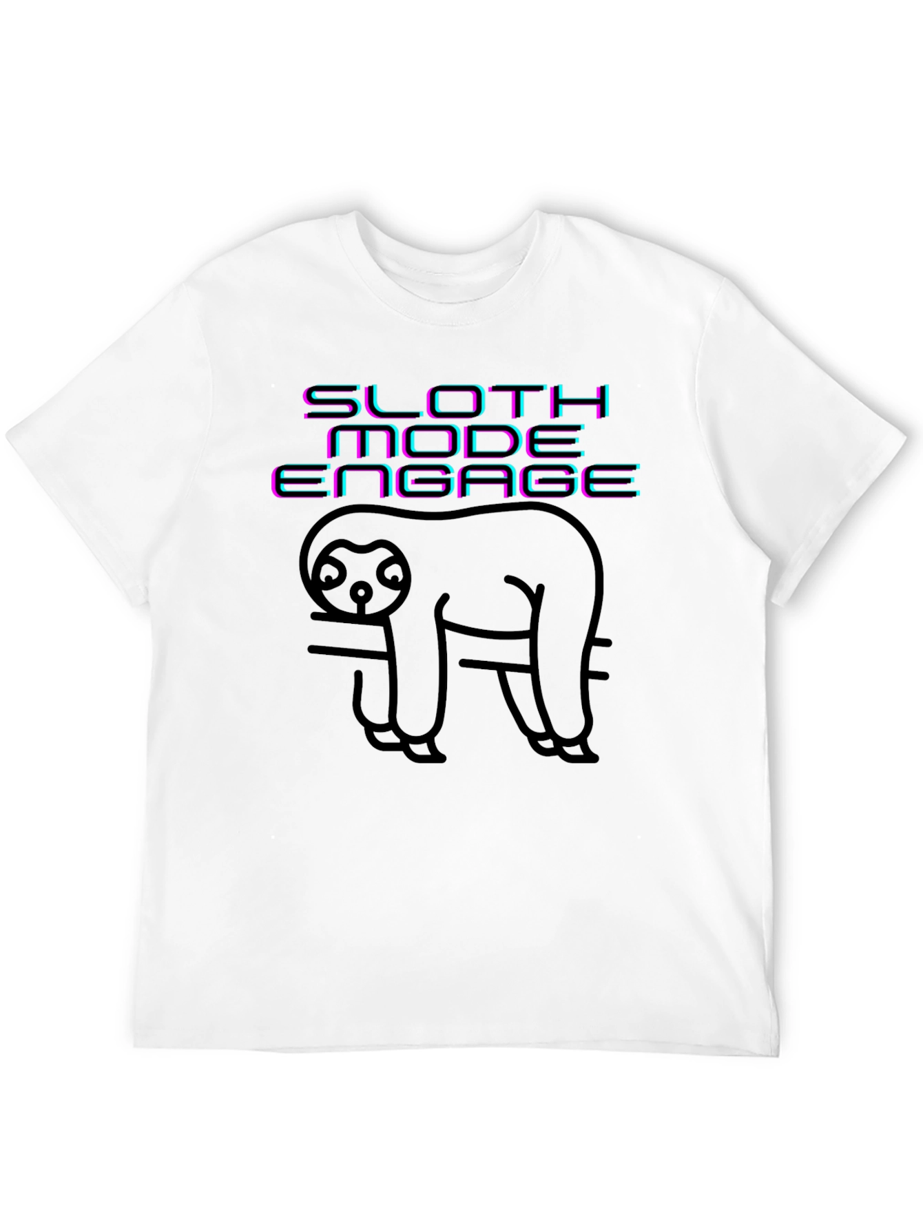 Sloth Mode Engage Black Graphic Tee