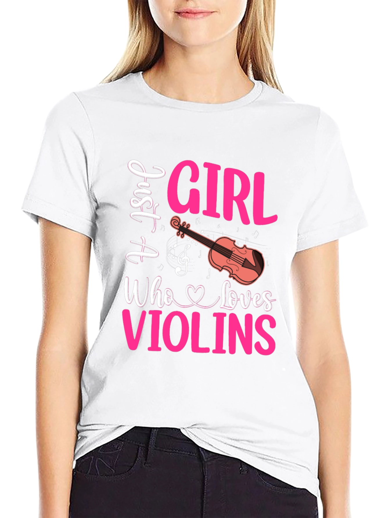 Just A Girl Who Loves Violins Graphic Tee