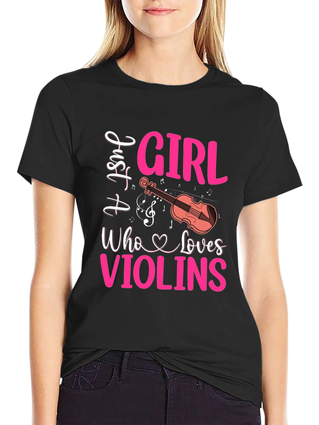 Just A Girl Who Loves Violins Graphic Tee