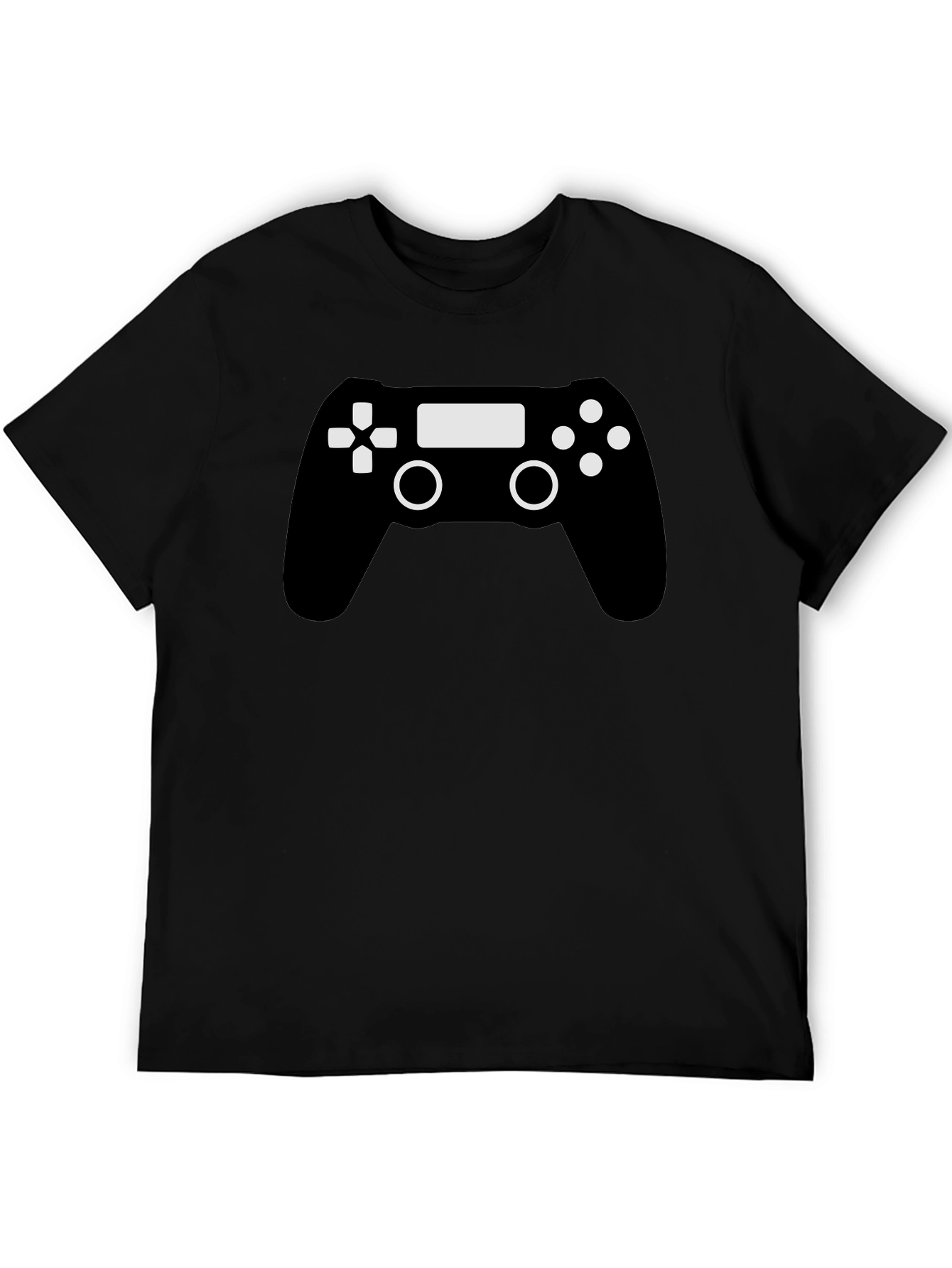 Gamer Controller Graphic T-Shirt - Black Cotton Blend