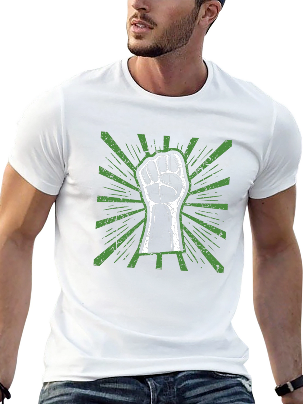 Power Fist Graphic Tee - Black Cotton T-Shirt