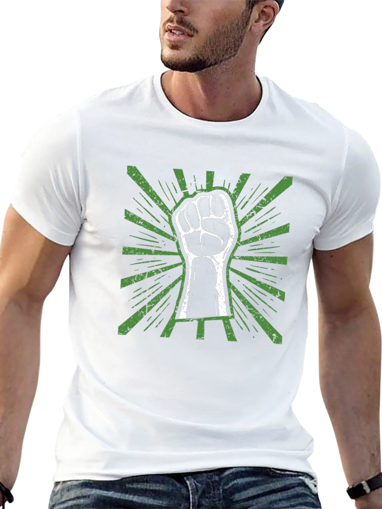 Power Fist Graphic Tee - Black Cotton T-Shirt