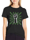 Power Fist Graphic Tee - Black Cotton T-Shirt