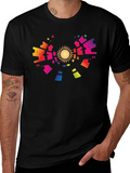 Abstract Rainbow Sun Graphic Tee