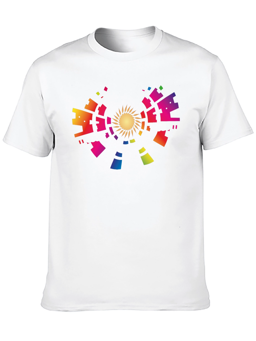 Abstract Rainbow Sun Graphic Tee
