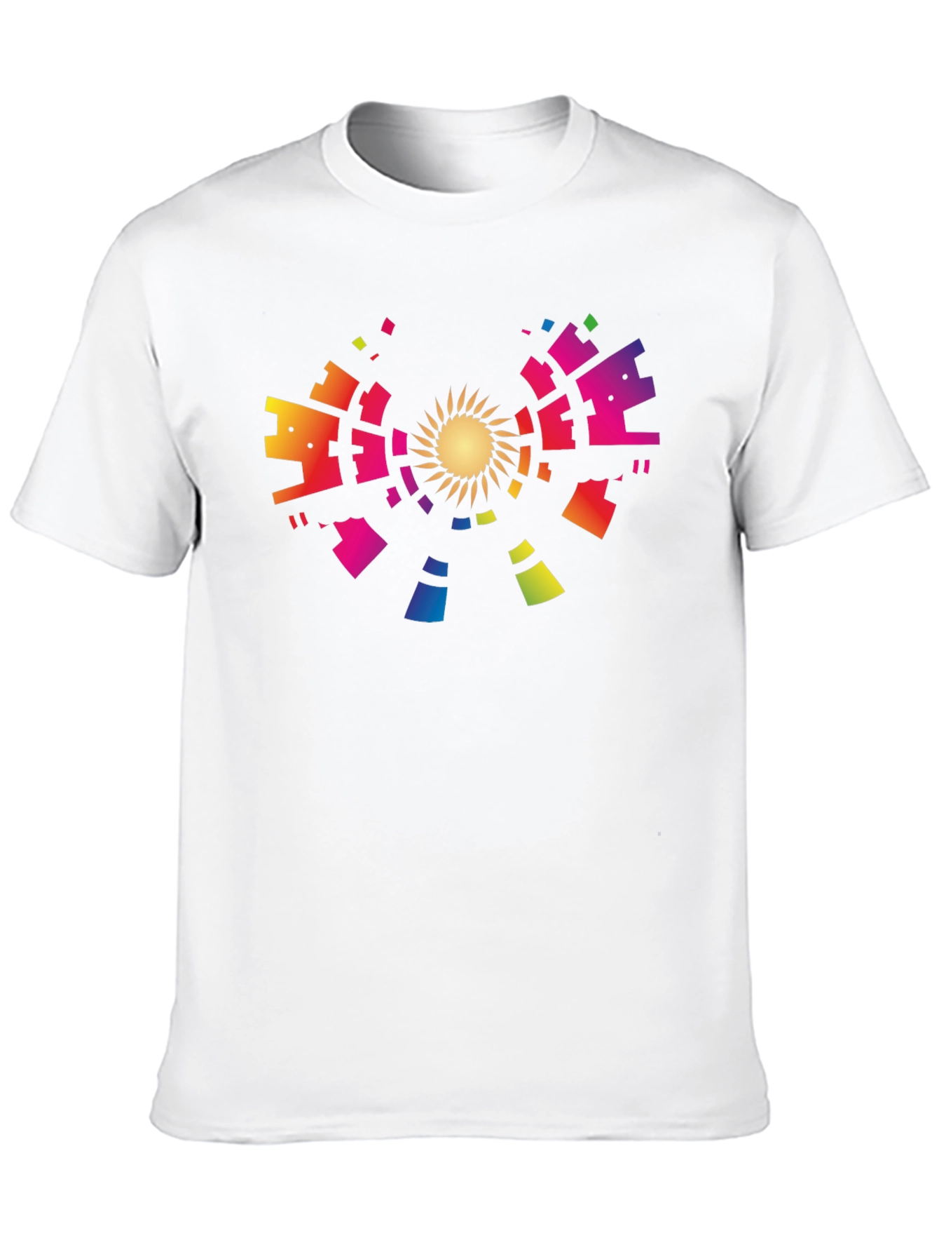 Abstract Rainbow Sun Graphic Tee