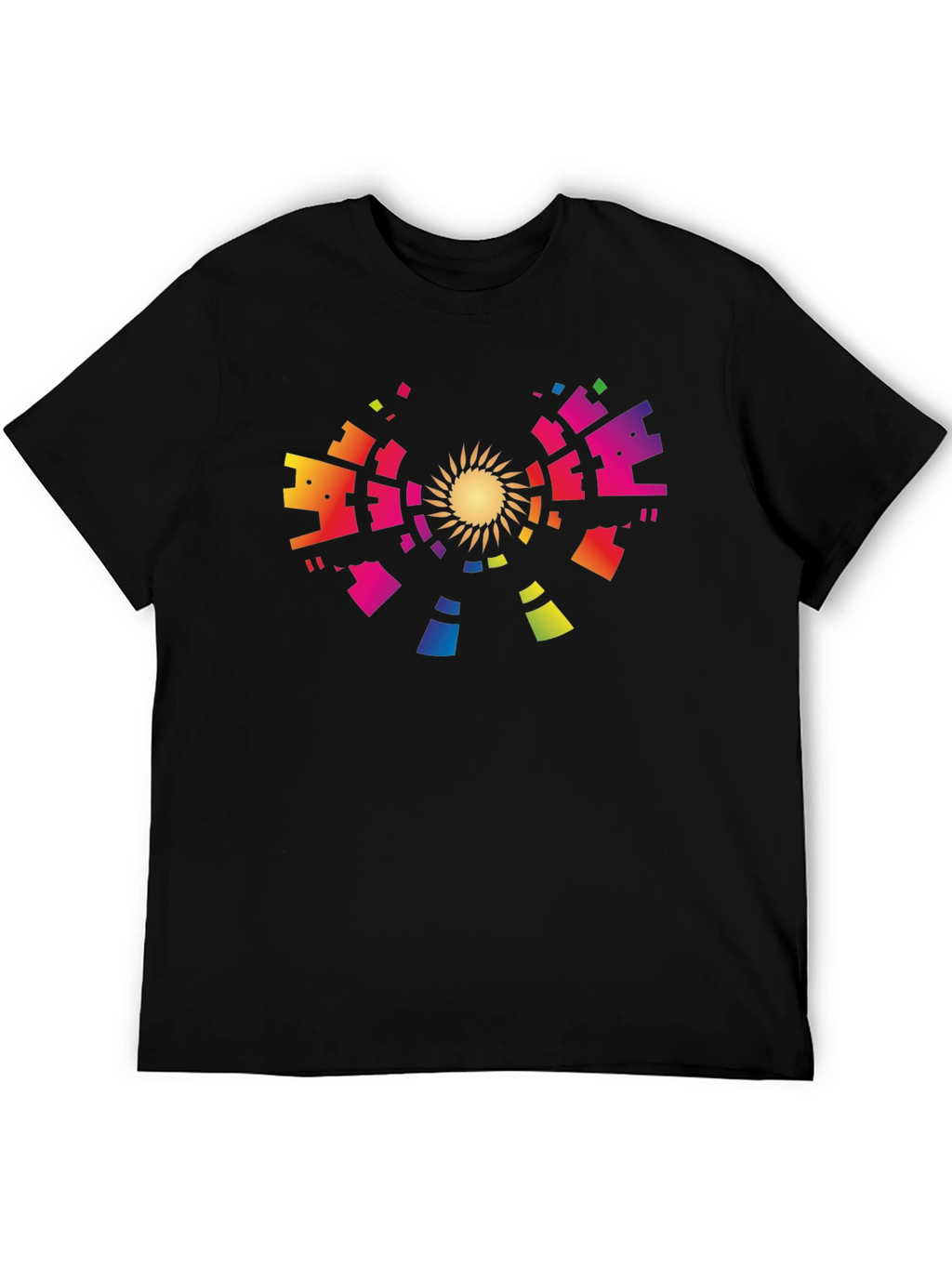 Abstract Rainbow Sun Graphic Tee