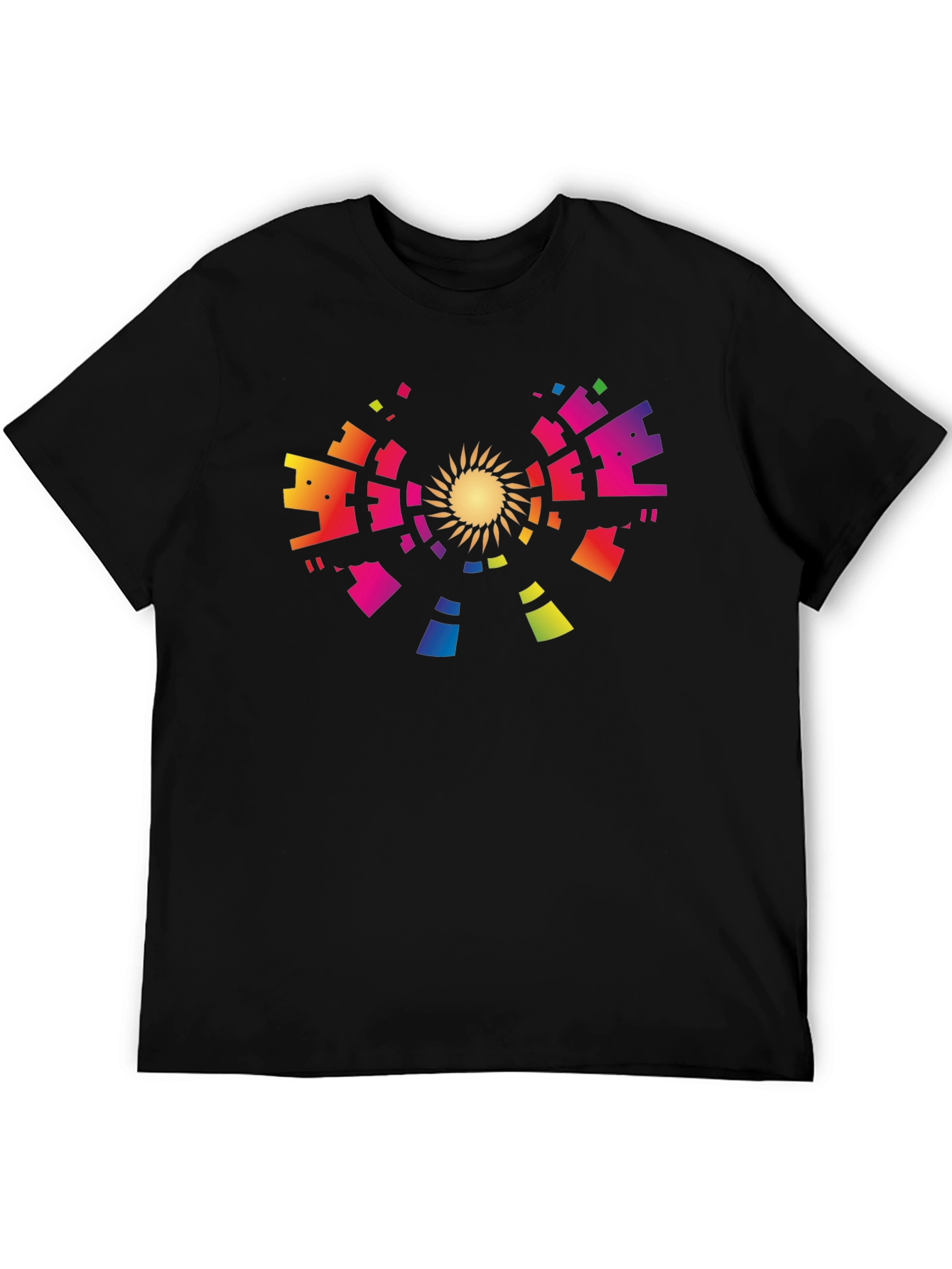 Abstract Rainbow Sun Graphic Tee