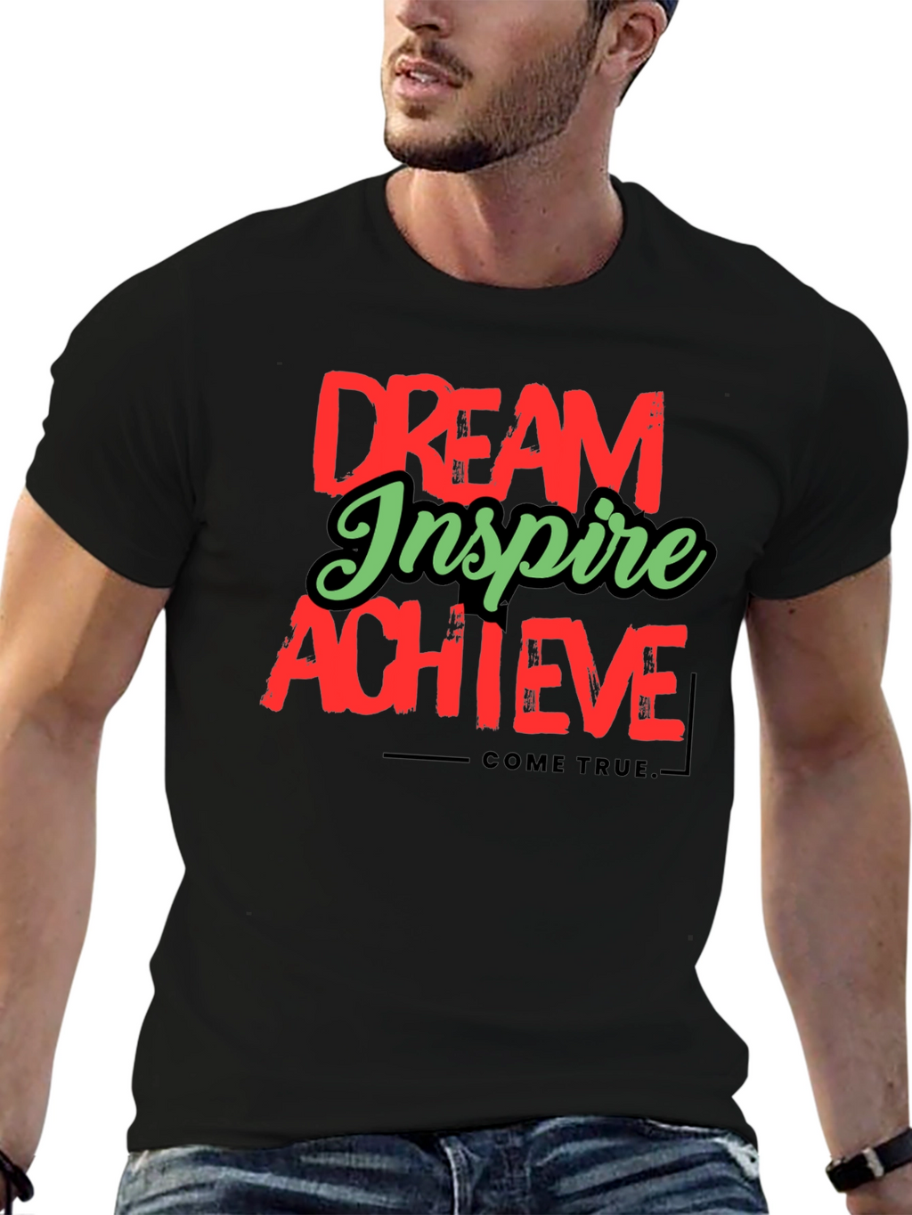 Dream Inspire Achieve Graphic Tee - Black
