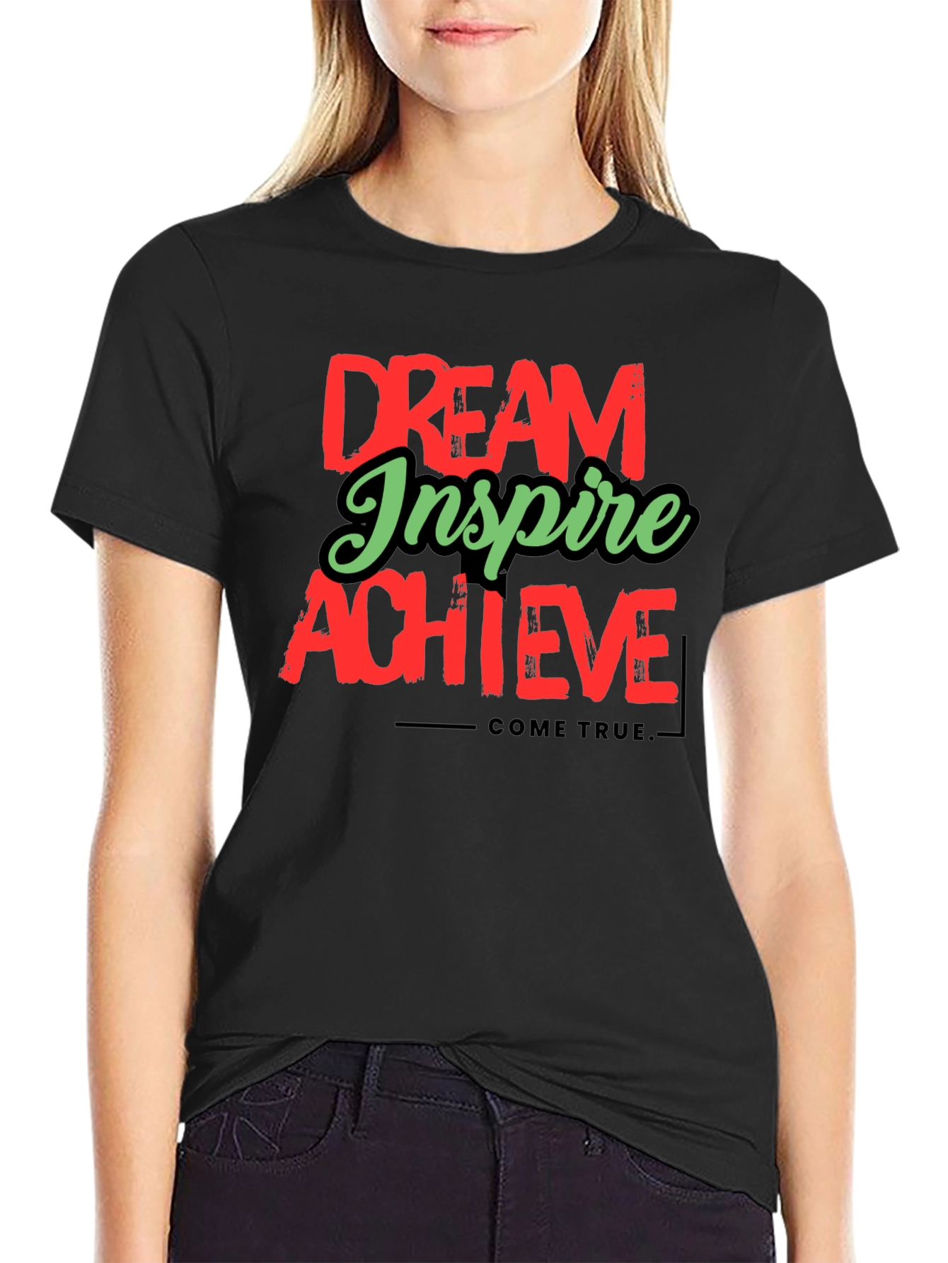 Dream Inspire Achieve Graphic Tee - Black