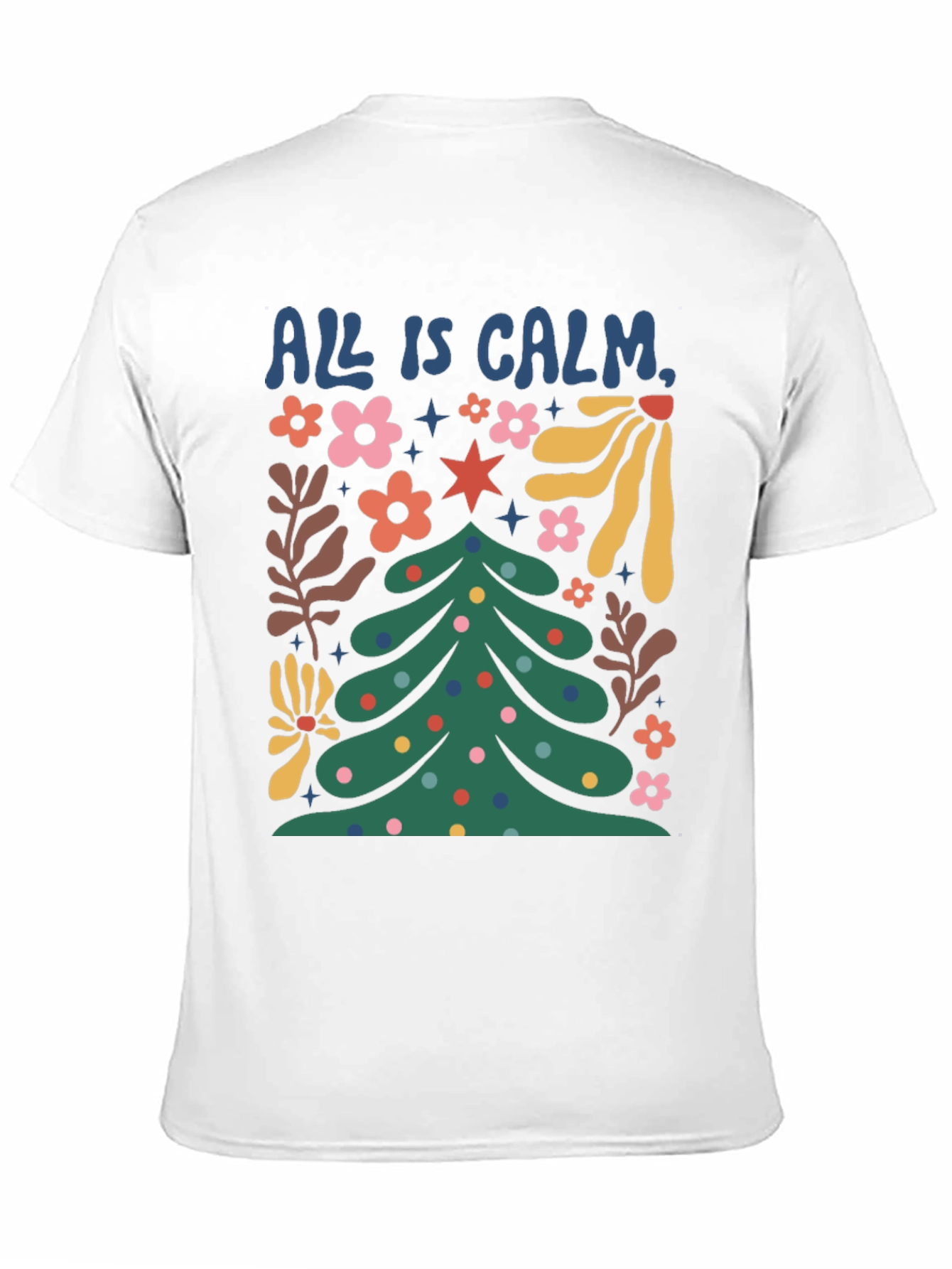 All is Calm Christmas Tree Graphic Tee