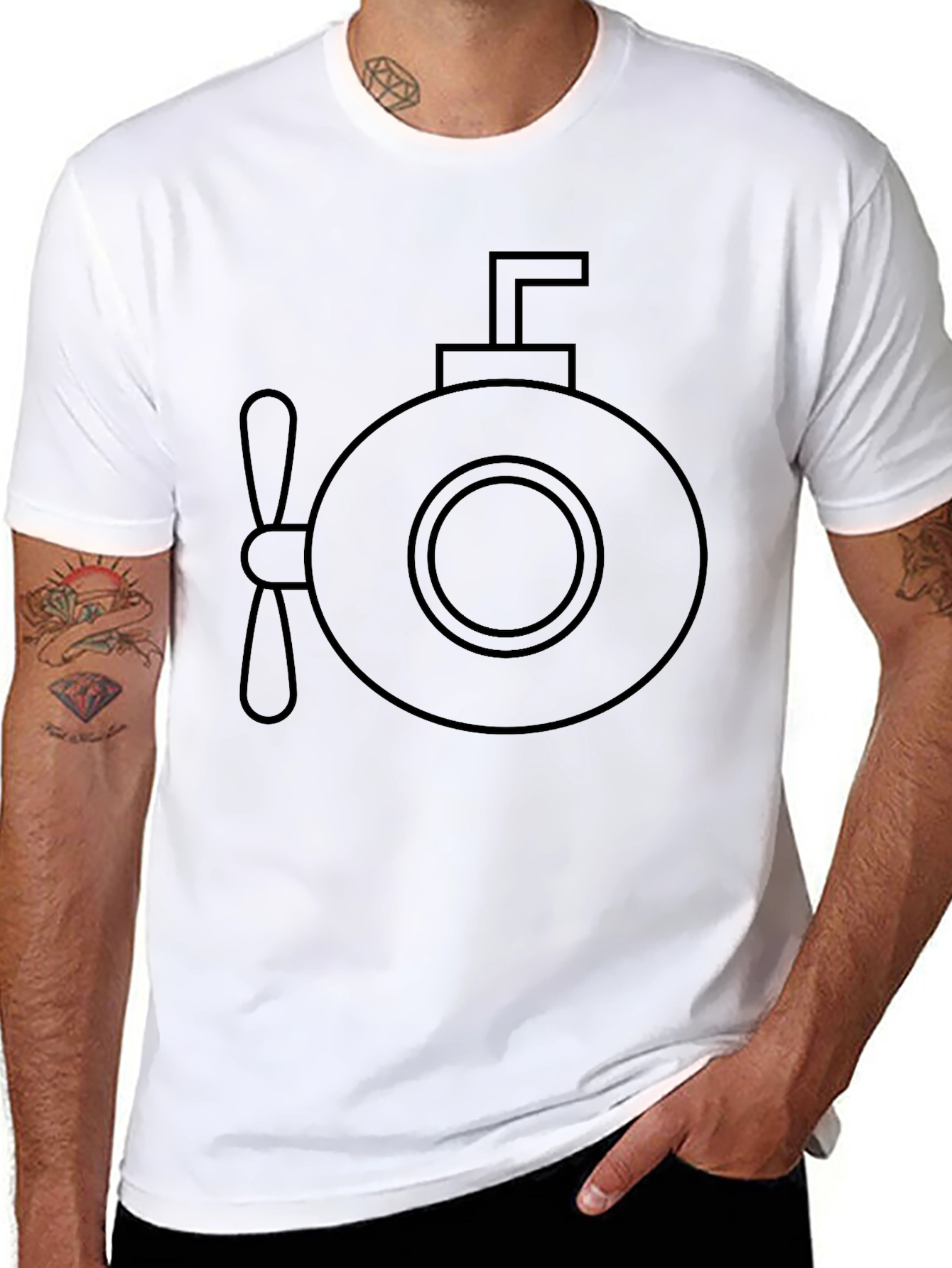 Submarine Graphic Black T-Shirt