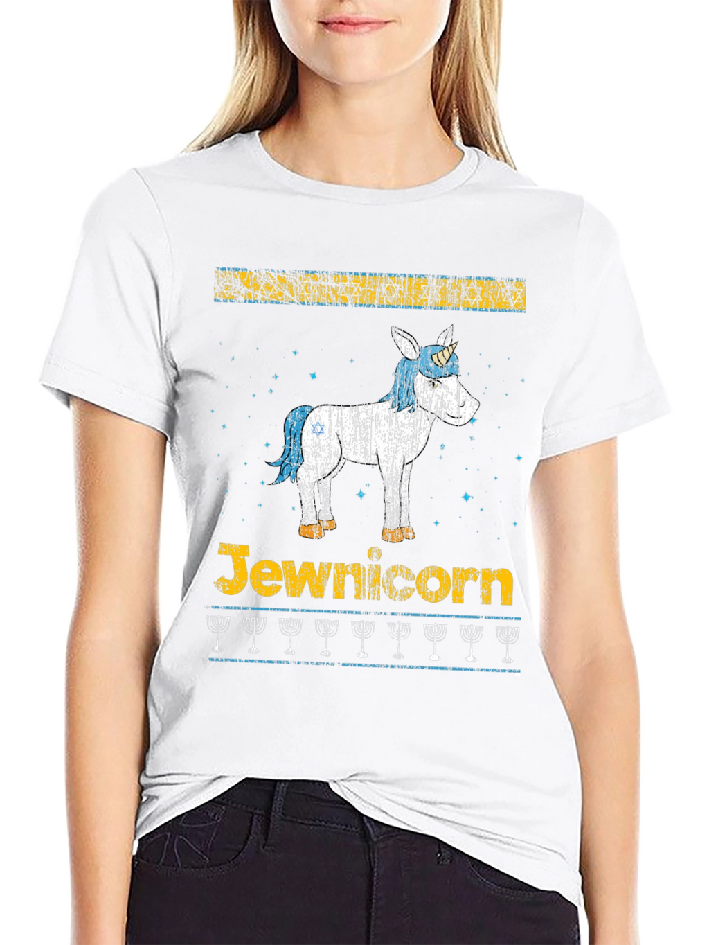 Jewnicorn Menorah Hanukkah T-Shirt