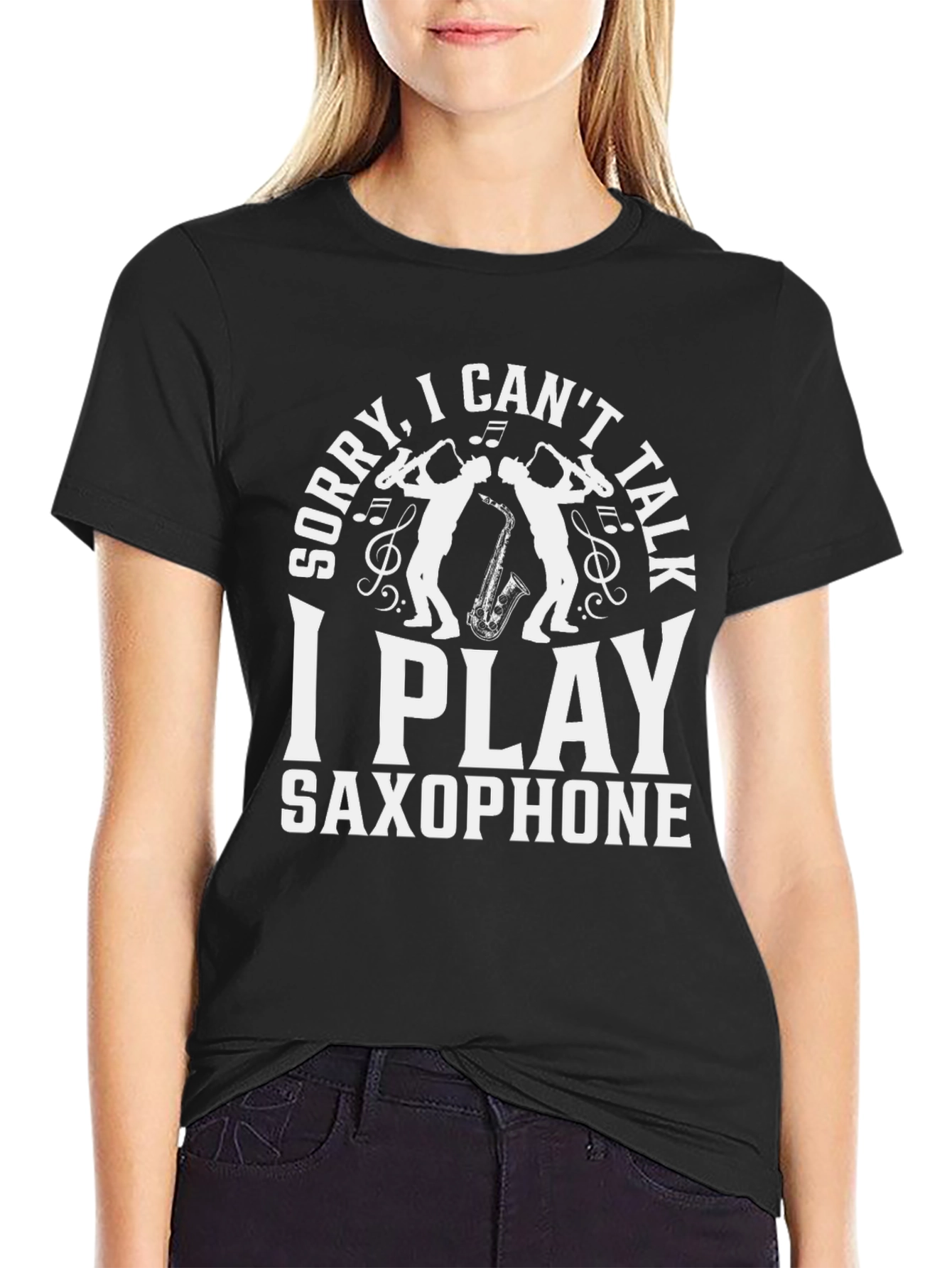 Saxophone Player T-Shirt - Sorry I Cant Talk