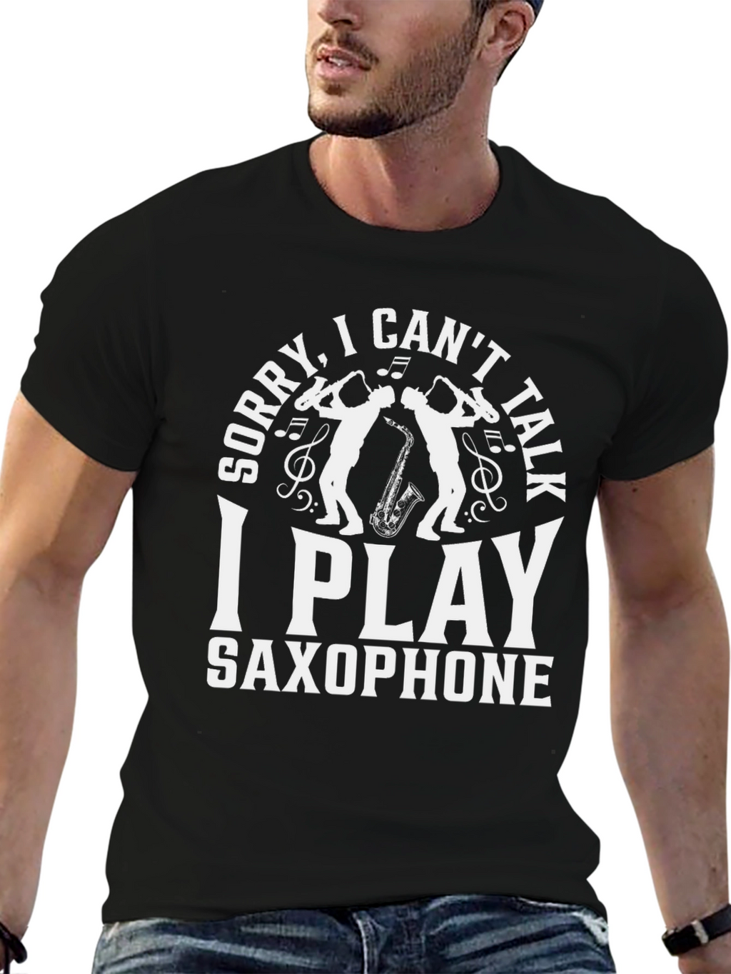 Saxophone Player T-Shirt - Sorry I Cant Talk