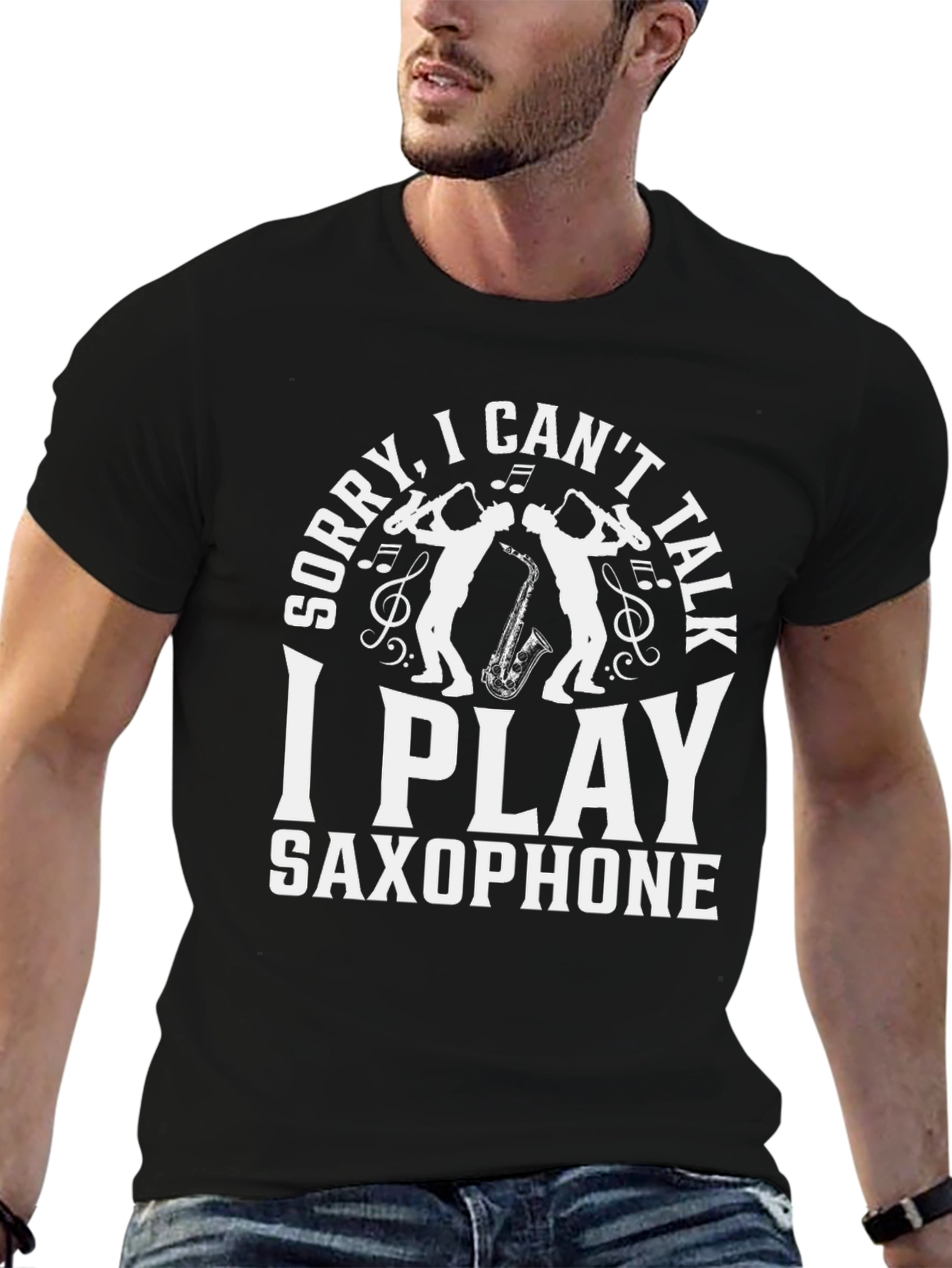 Saxophone Player T-Shirt - Sorry I Cant Talk