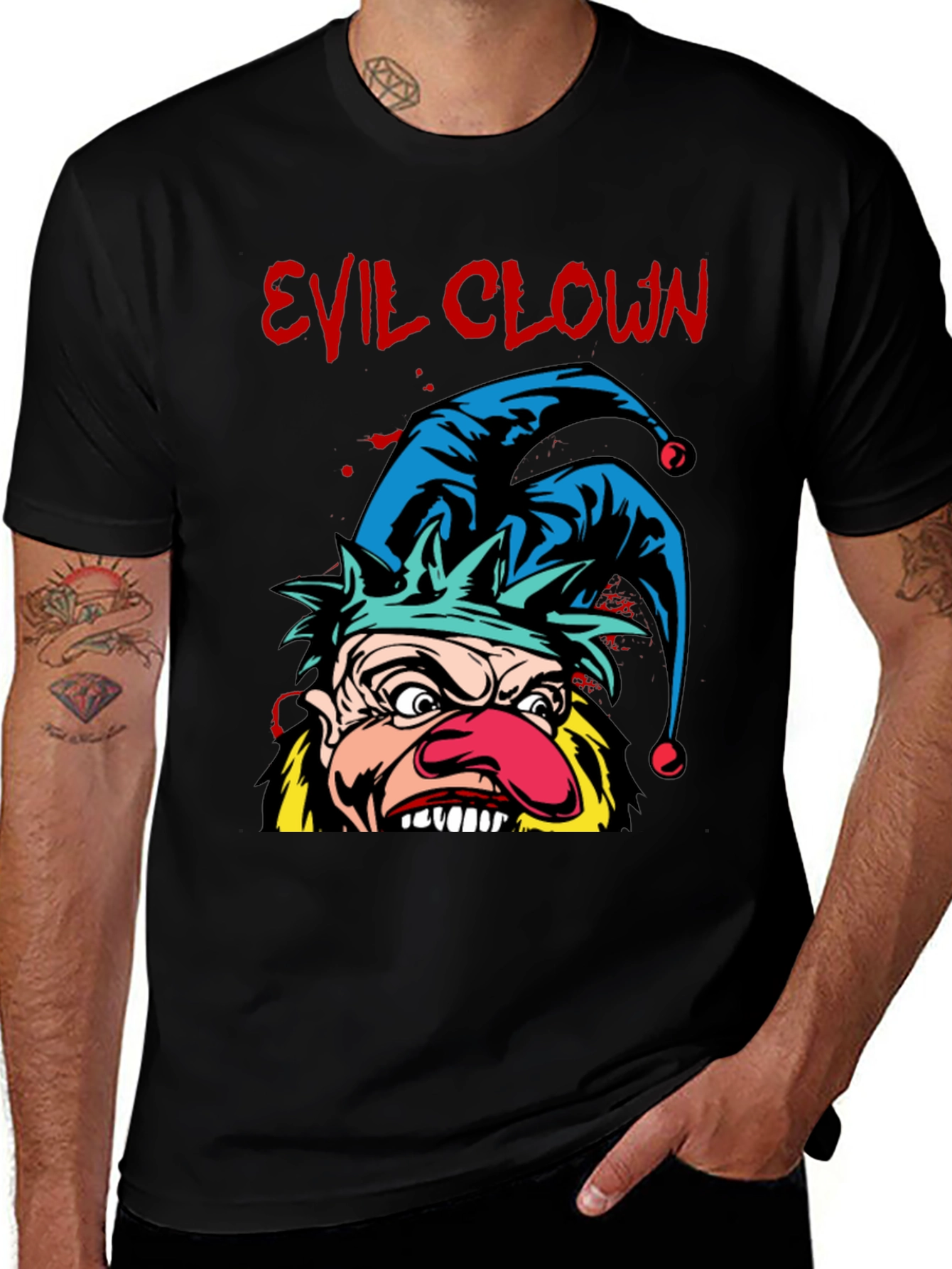Evil Clown Graphic Tee - Black